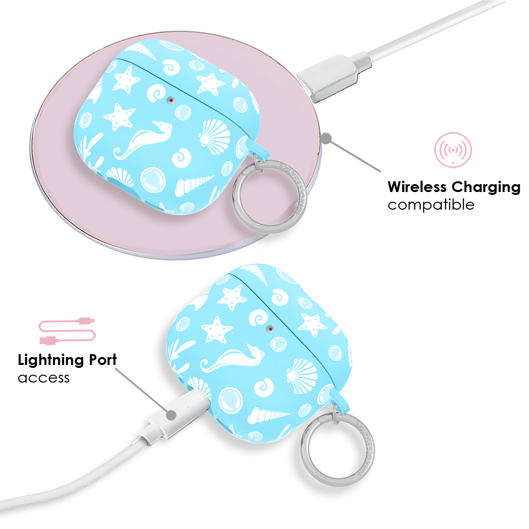 Aquamarine Holographic AirPod Case - Protective Cover for AirPods 1/2/3 & Pro - Stylish & Durable Phone Accessory for Daily Use, Travel & Gifts