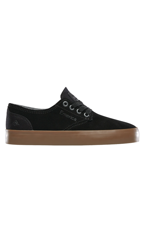 Emerica Romero Laced Youth Skate Shoes - Black/Gum Color - Durable & Comfortable for Teen Skateboarding & Streetwear Fashion