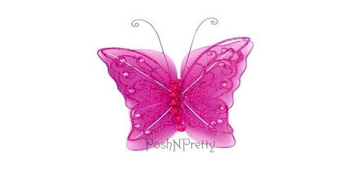 Fairy Glitter Butterfly Wings for Newborn Baby Photography Props - Hot Pink Color | Perfect for Baby Showers, Birthday Parties & Photo Shoots