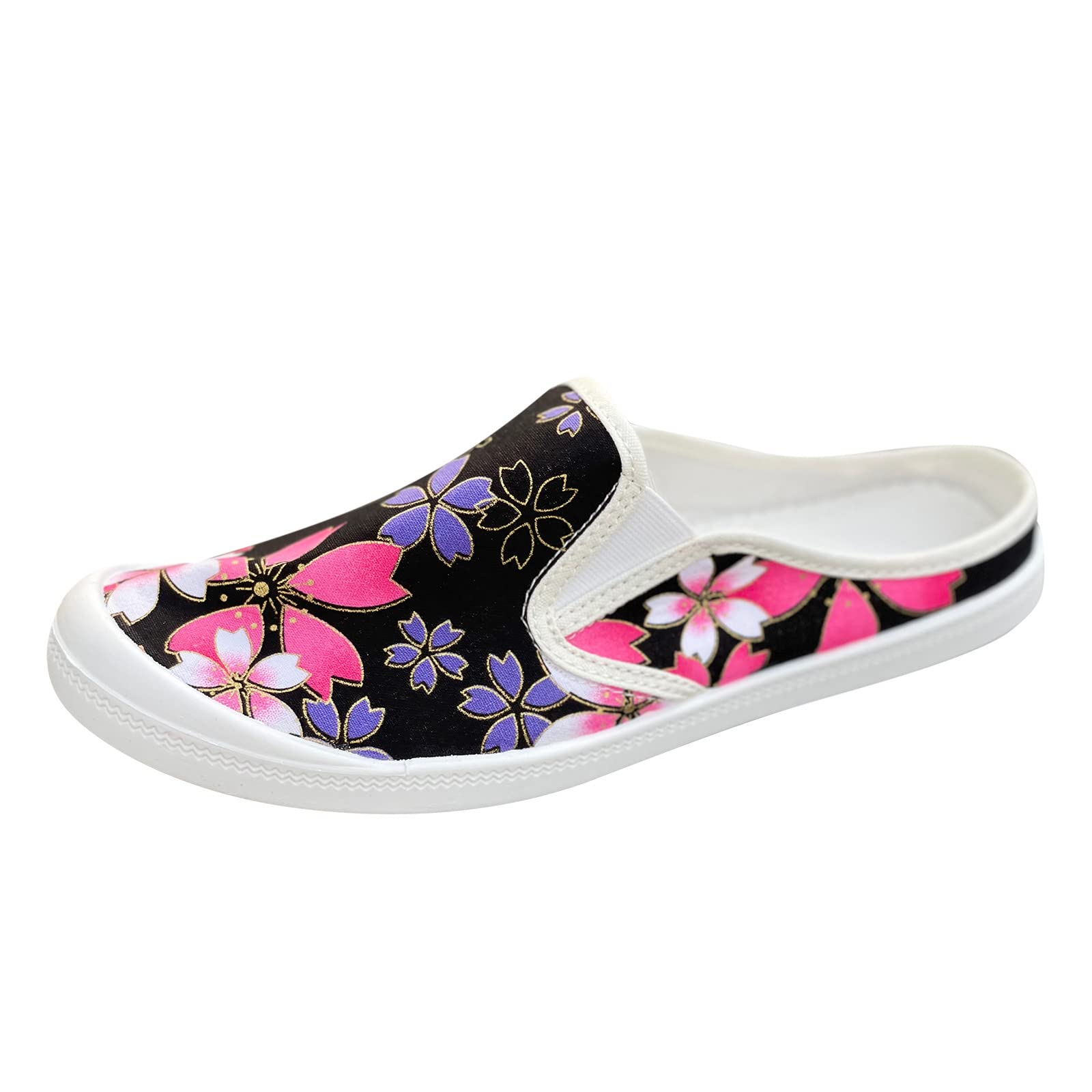 Women's Floral Slip-On Canvas Sneakers - Lightweight Summer Casual Shoes for Running, Walking & Sports - Soft Loafers for Women (Perfect for Beach, Travel & Everyday Wear)