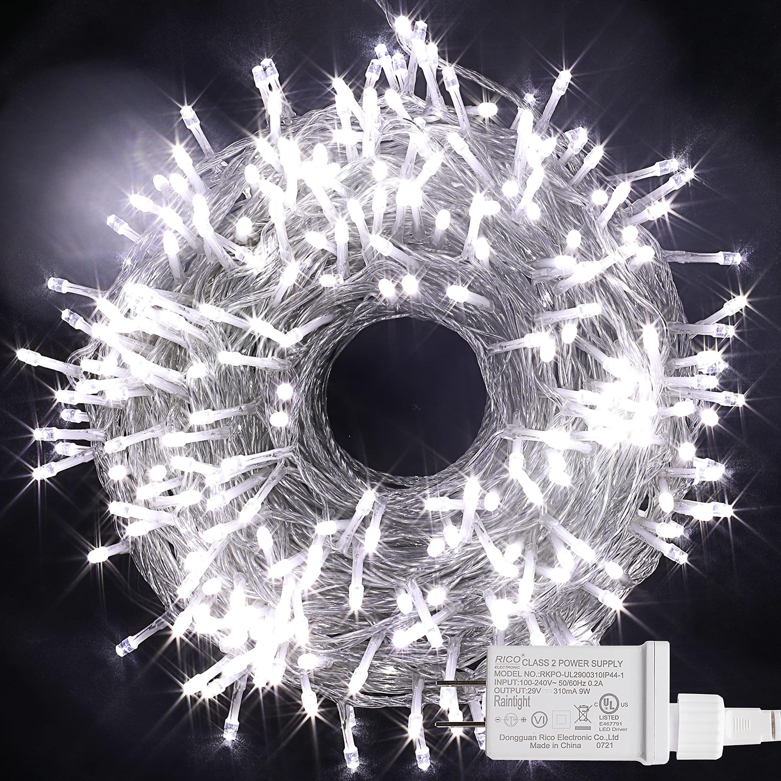 300 LED Christmas Lights - 108.6 Ft Waterproof String Lights with 8 Lighting Modes for Indoor & Outdoor Holiday Decorations | Perfect for Christmas Trees, Weddings, Parties, Bedroom & Garden Decor (White)