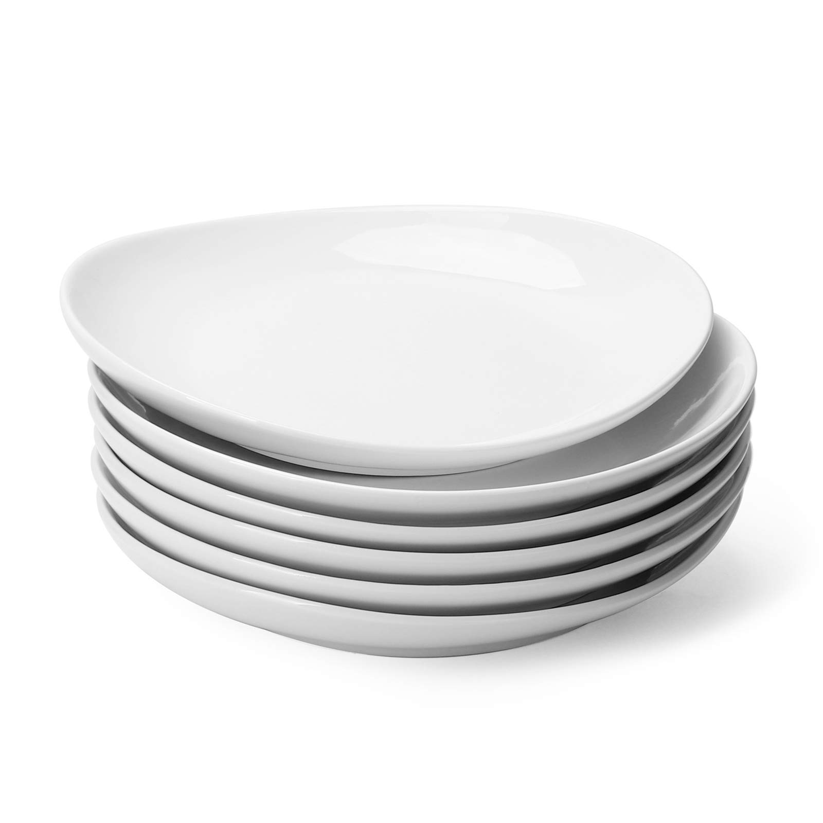 Sweese Porcelain 7.8 Inch Dessert Plates Set of 6 - White Salad Plates, Appetizer Plates, Small Plates - Dishwasher, Microwave & Oven Safe - Scratch Resistant Smooth Glaze - Perfect for Dinner Parties, Dessert Serving & Everyday Use