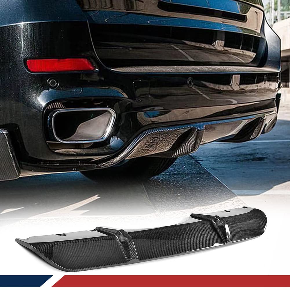Carbon Fiber Rear Diffuser for BMW X5 F15 (2014-2018) - Compatible with xDrive35i, xDrive50i & M Sport Models - Rear Bumper Lip Spoiler & Splitters - Enhances Aerodynamics & Sporty Look - Perfect for Car Enthusiasts & Performance Upgrades
