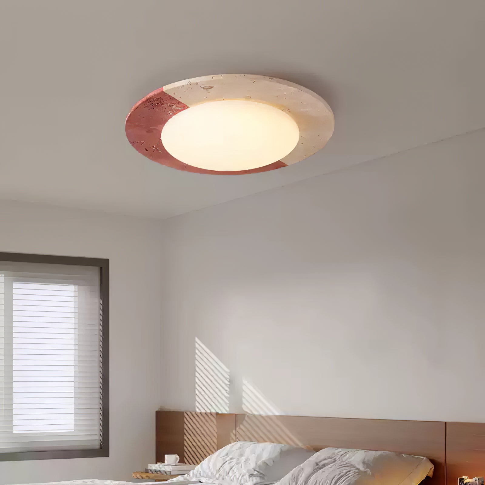 Celestial Travertine Ceiling Lamp - Modern Handcrafted Stone Pendant Light Fixture for Dining Room, Bedroom & Living Room Decor