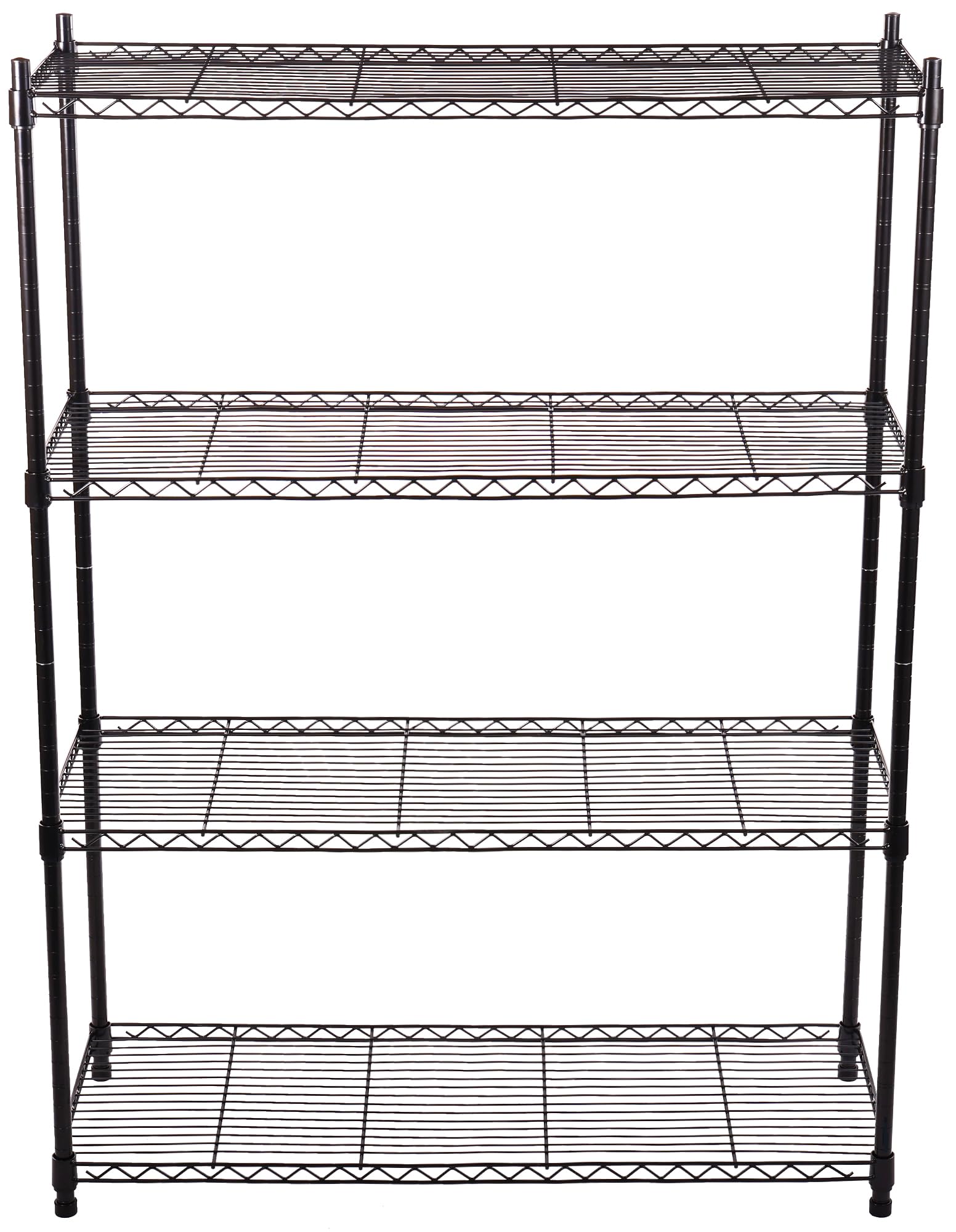 4-Shelf Heavy Duty Adjustable Steel Wire Storage Rack - 350 lbs Capacity per Shelf, Black (35