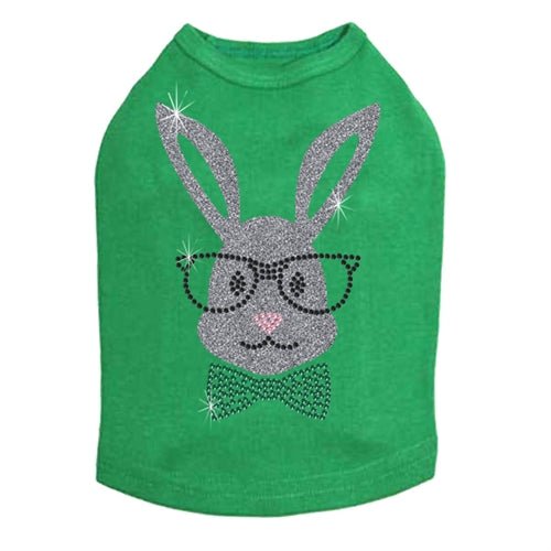White Bunny with Glasses and Bow Tie Dog Tank Top - Cute Pet Costume for Small Dogs - Perfect for Easter, Halloween & Photo Shoots