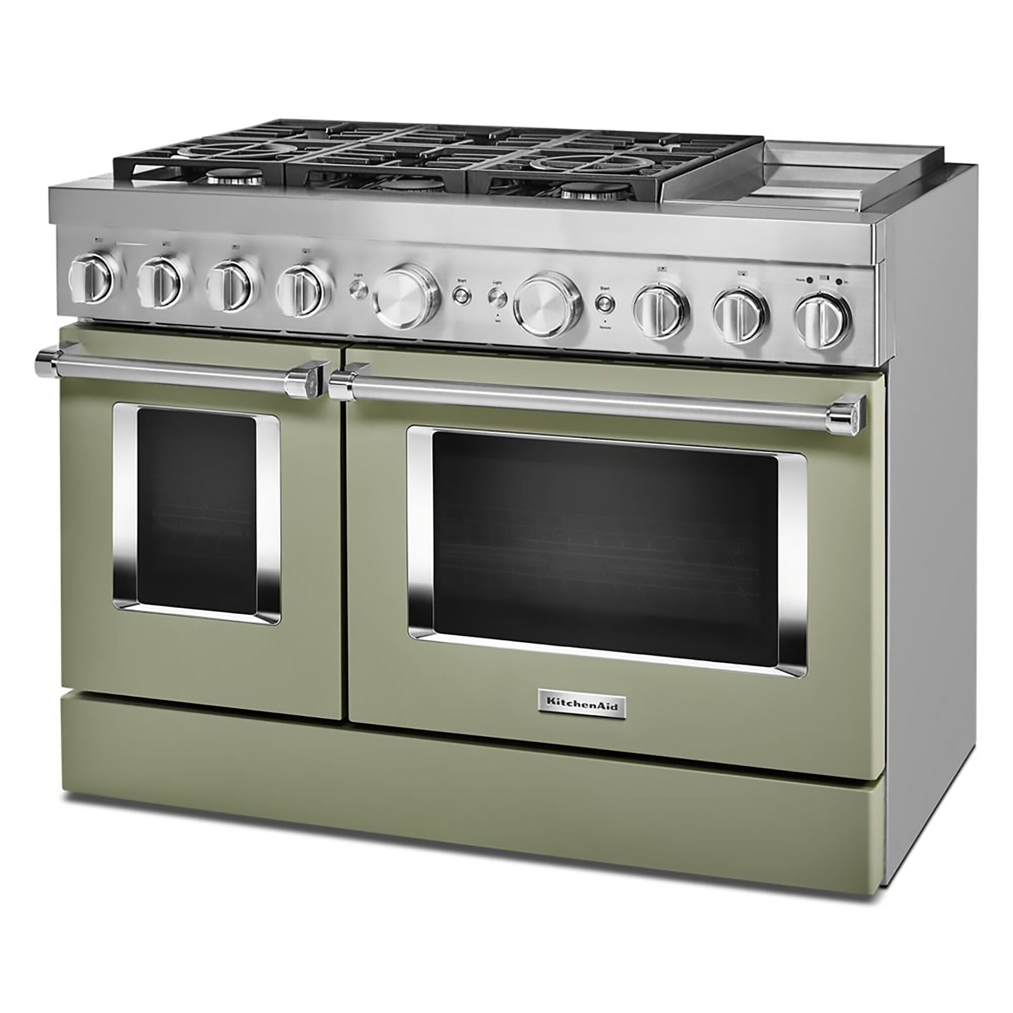 KitchenAid KFDC558JAV 6.3 Cu. Ft. Matte Avocado Smart Dual Fuel Freestanding Range - Professional Gas & Electric Oven with Convection Baking for Home Chefs & Modern Kitchens