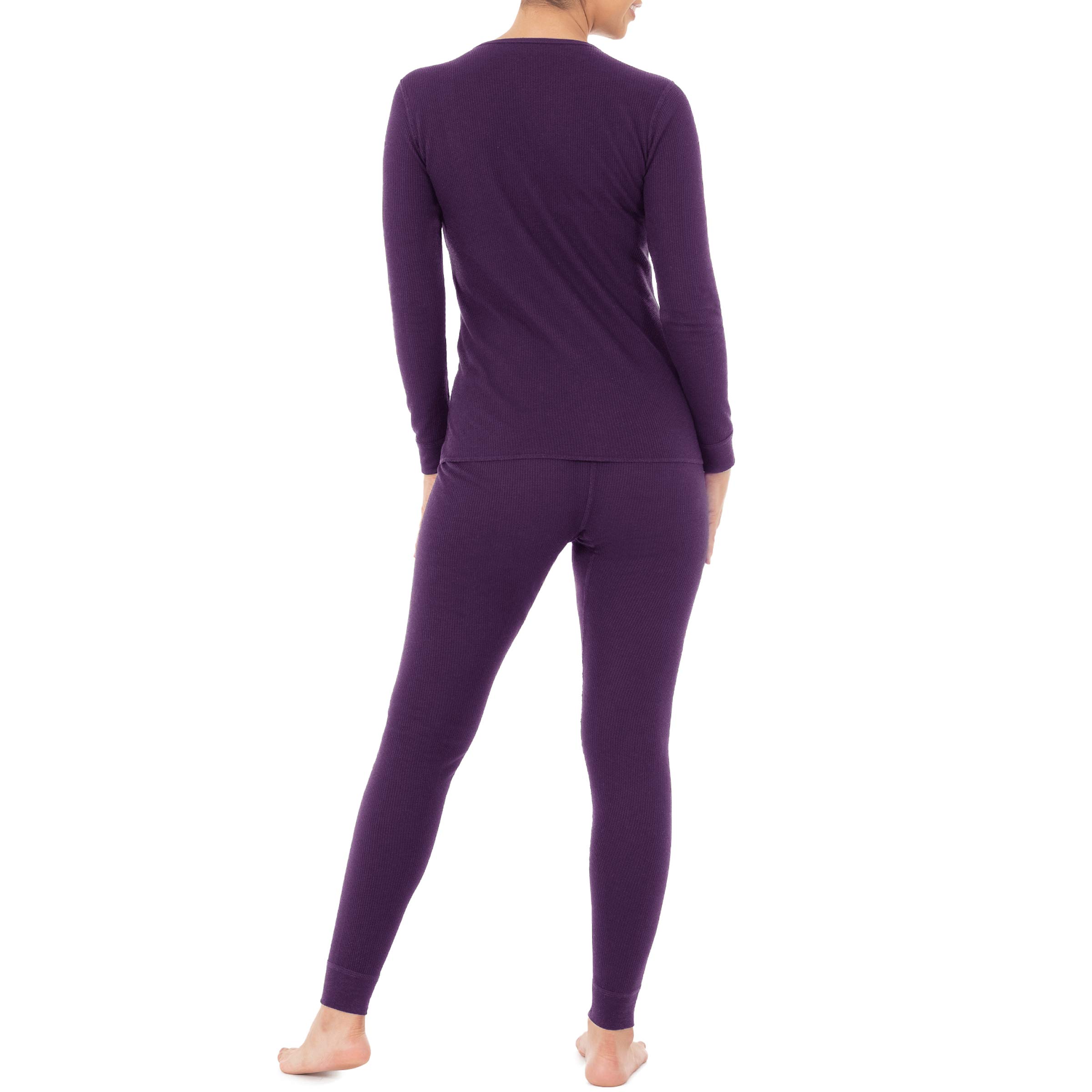 Fruit of the Loom Women's Micro Waffle Thermal Underwear Set - Soft & Warm Winter Base Layer for Cold Weather, Lounge & Sleepwear