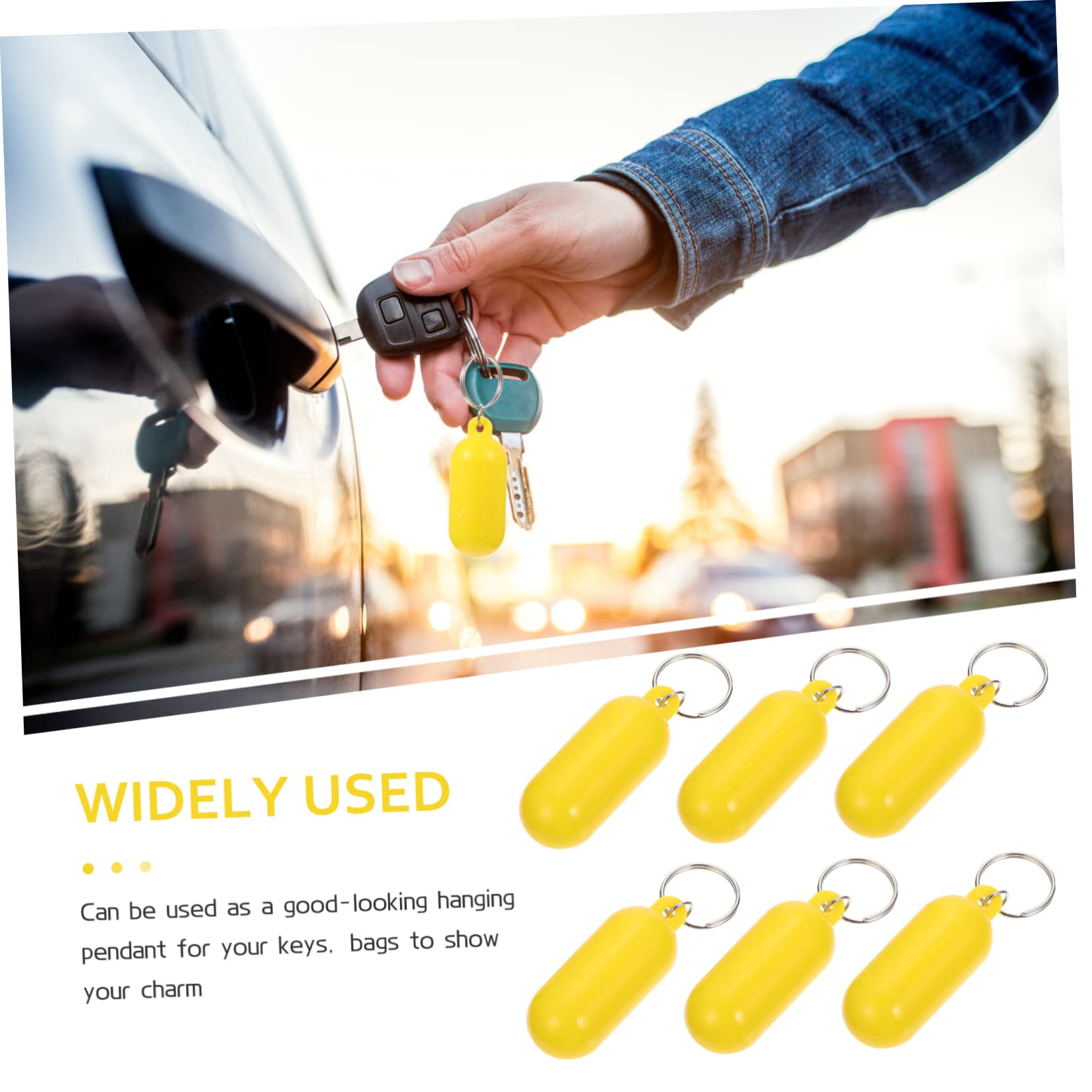 GOOHOCHY 4 Sets Marine Floating Keychains - Waterproof Boat Keyrings with Oval Tube Float (6pcs x 4) for Sailing, Kayaking, Fishing & Water Sports Accessories