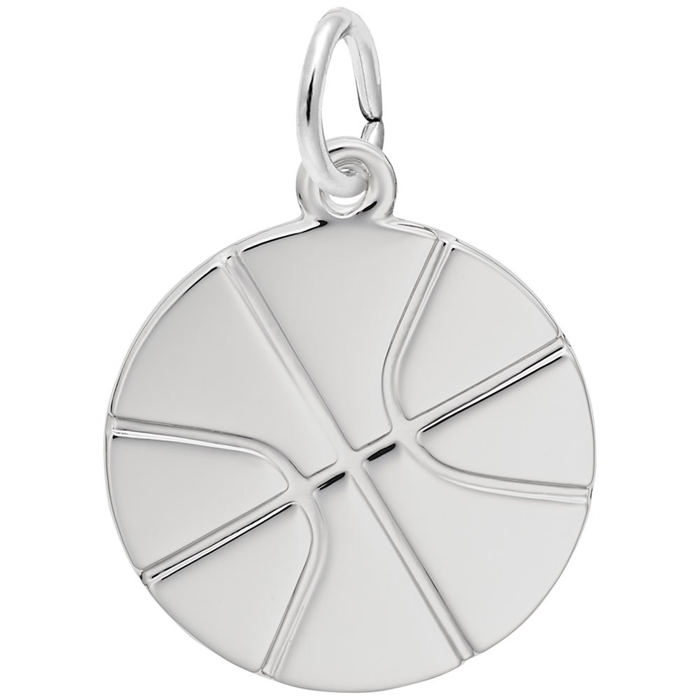Basketball Charm Pendant - Sterling Silver Sports Jewelry for Bracelets & Necklaces - Perfect for Basketball Fans, Players & Gifts