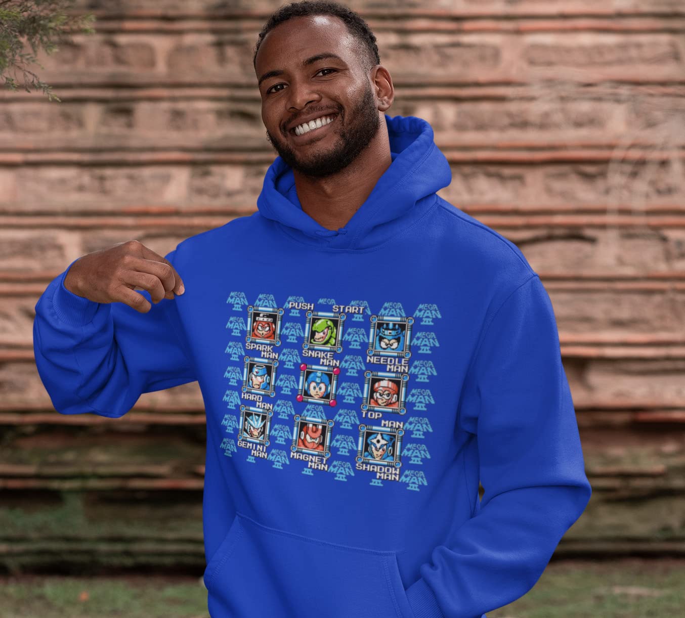 Absurd Ink Mega Man 3 Bosses Hoodie - Retro Video Game Inspired Sweatshirt for Gamers & Collectors | Perfect for Gaming Events, Cosplay & Casual Wear