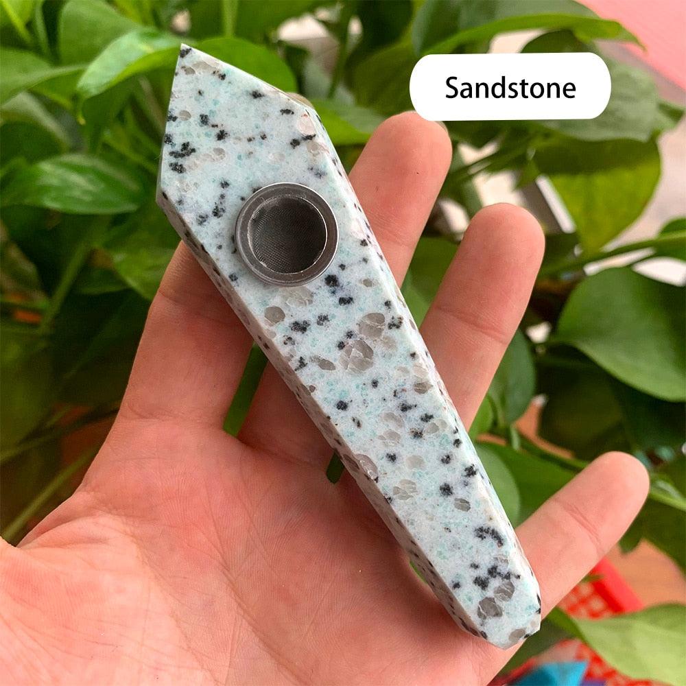 Natural Crystal Pipe with Metal Filter - Rose Quartz Healing Wand for Meditation, Relaxation & Energy Cleansing | Perfect for Reiki, Yoga & Spiritual Practices