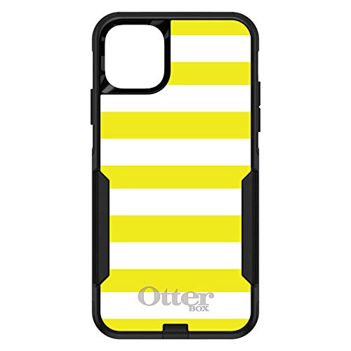 Yellow & White Bold Horizontal Stripes On Black Case
