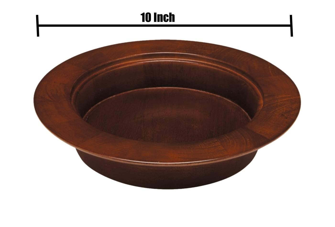 Robert Smith 10 Inch Walnut Stain Wood Stacking Bread Plate - Rustic Serving Tray for Bread, Cheese, Charcuterie & Entertaining | Perfect for Farmhouse Dining, Brunch & Party Platters