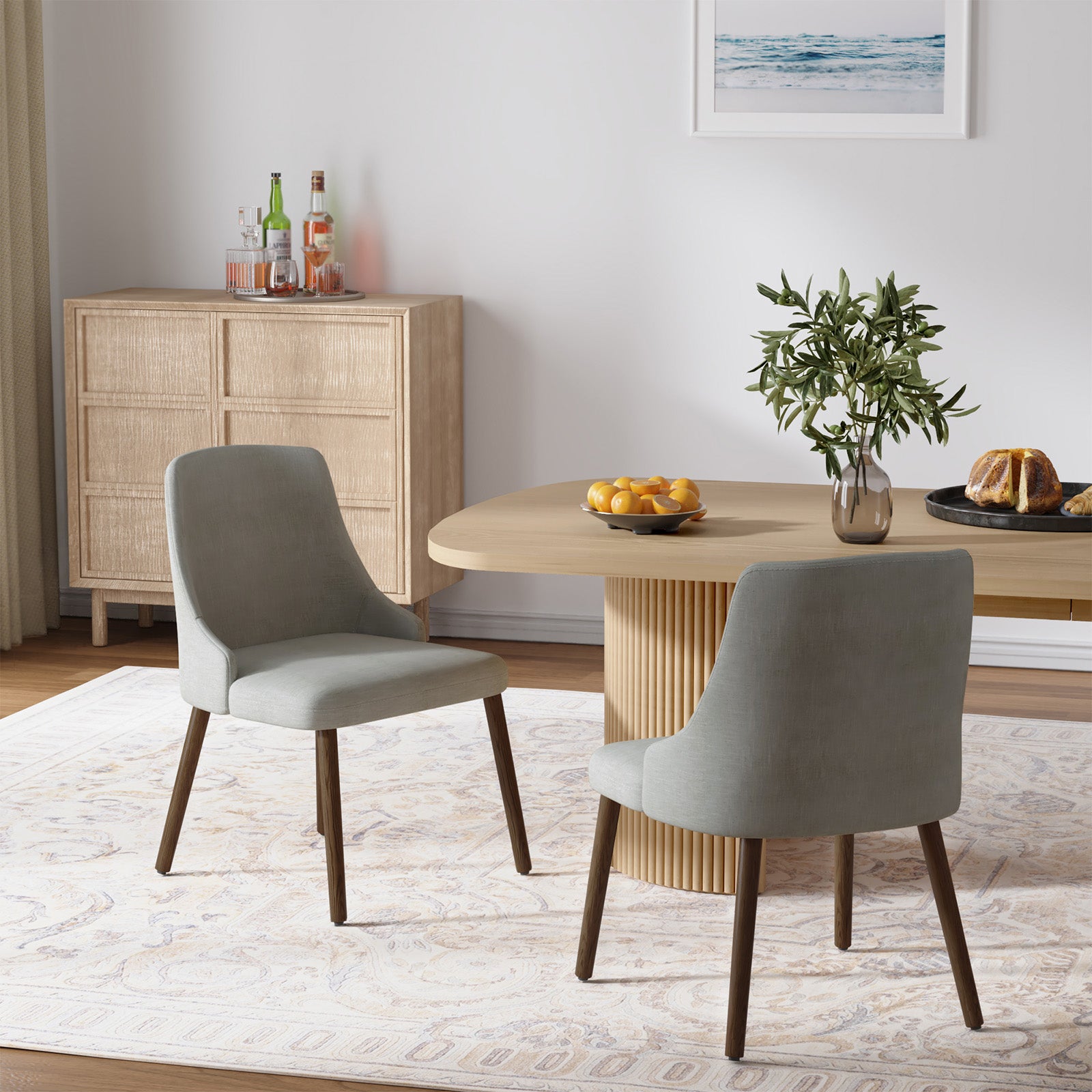 Andrea Modern Dining Chairs Set of 2 - Ergonomic Comfortable Kitchen Chairs for Home, Restaurant & Office - Versatile Design for Small Spaces & Contemporary Decor
