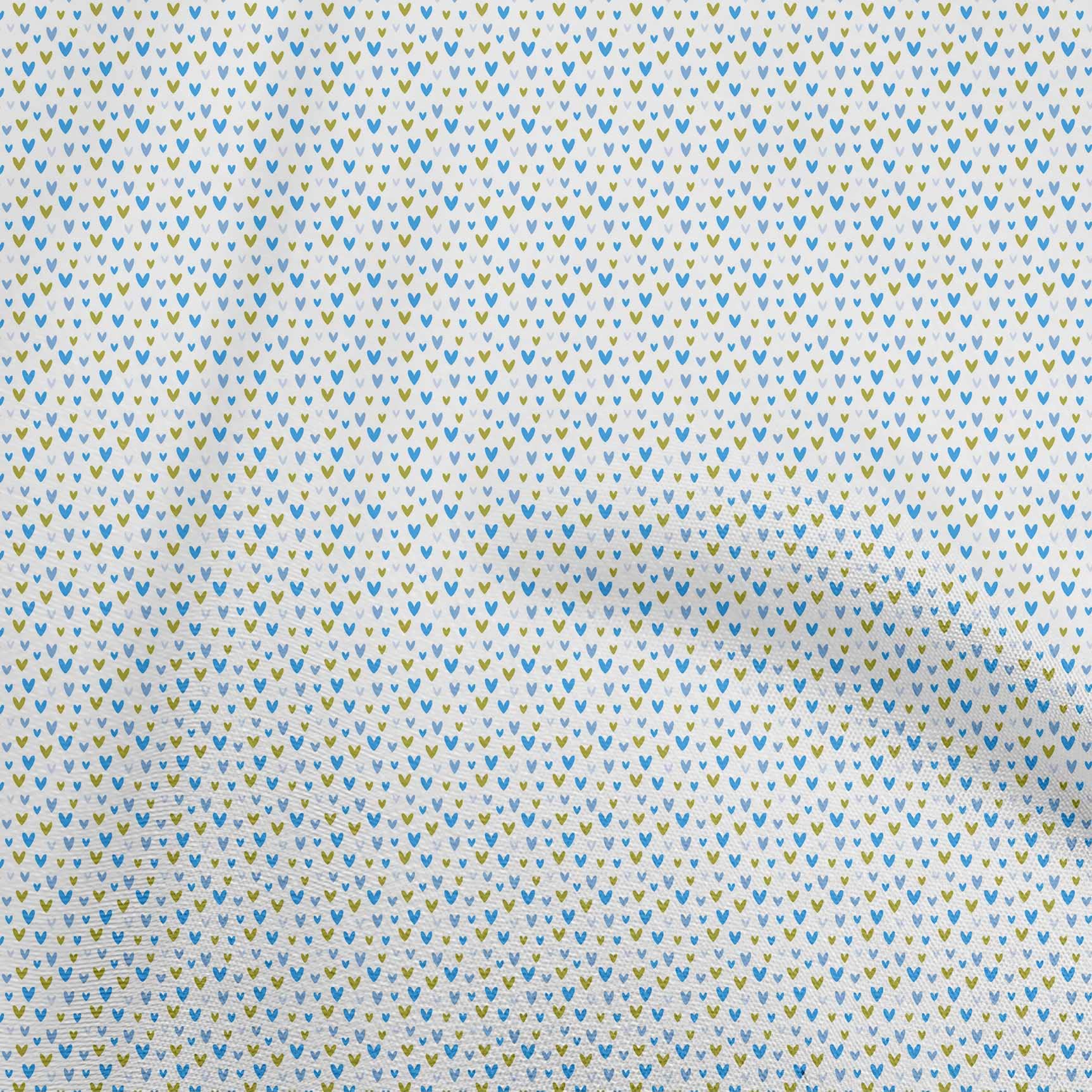 Valentine Heart Print Polyester Spandex Fabric - Light Blue Dress Material 56 Inch Wide by The Yard | Perfect for DIY Dresses, Skirts, and Valentine's Day Crafts