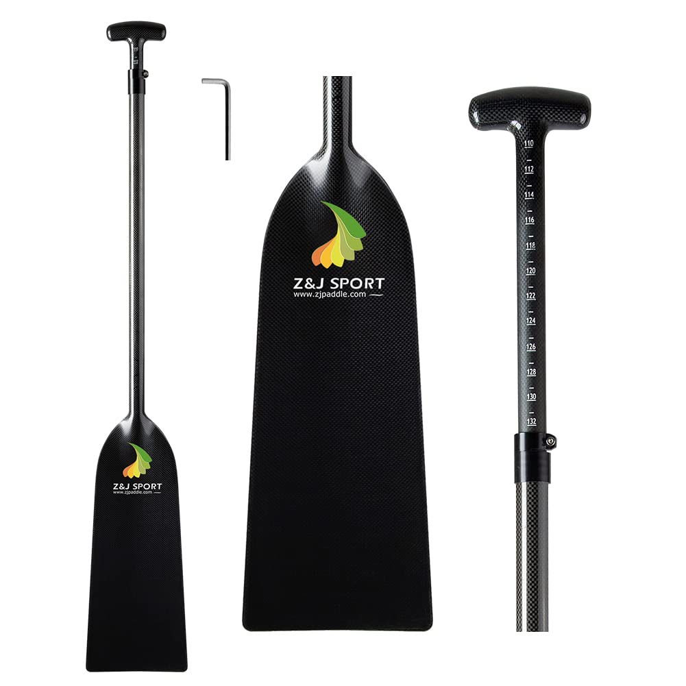 **Z&J SPORT Dragon Boat Paddle 43.3-52 Inch Adjustable Carbon Fiber Oar - IDBF Approved, T-Handle with Adjuster for Competitive & Recreational Dragon Boat Racing (110-132cm, Lightweight & Durable)** - Perfect for Training, Racing, and Team Events