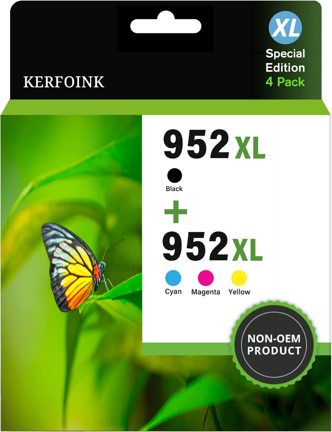 952 XL Ink Cartridge Replacement for HP 952 952XL - Compatible with OfficeJet Pro 8710 8715 8720 7740 8740 7720 8702 Printers (1 Black, 1 Cyan, 1 Magenta, 1 Yellow) - High-Quality Ink for Home & Office Printing