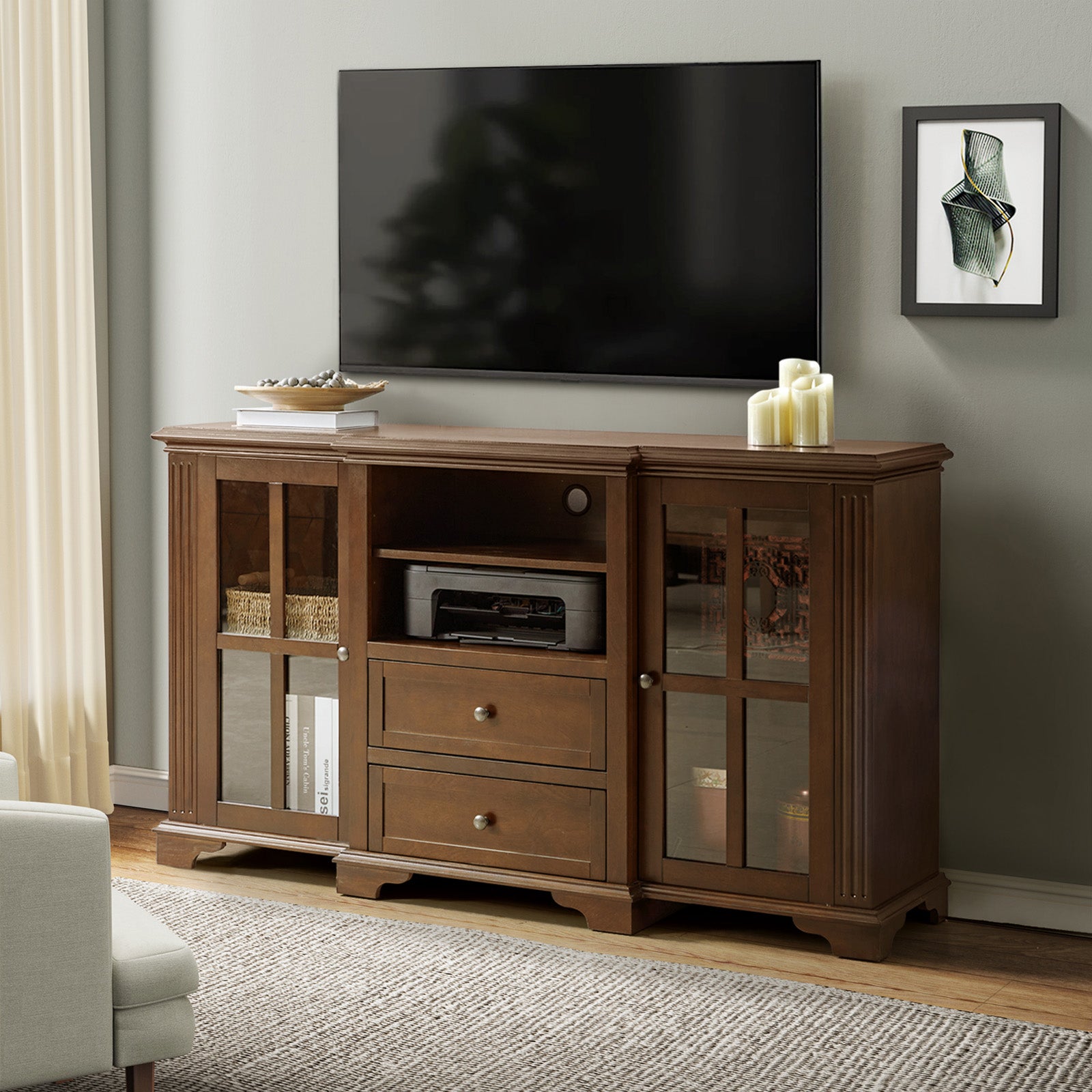 Curzia TV Stand for 65 Inch TVs - Modern Entertainment Center with Storage Shelves for Living Room, Bedroom & Home Theater