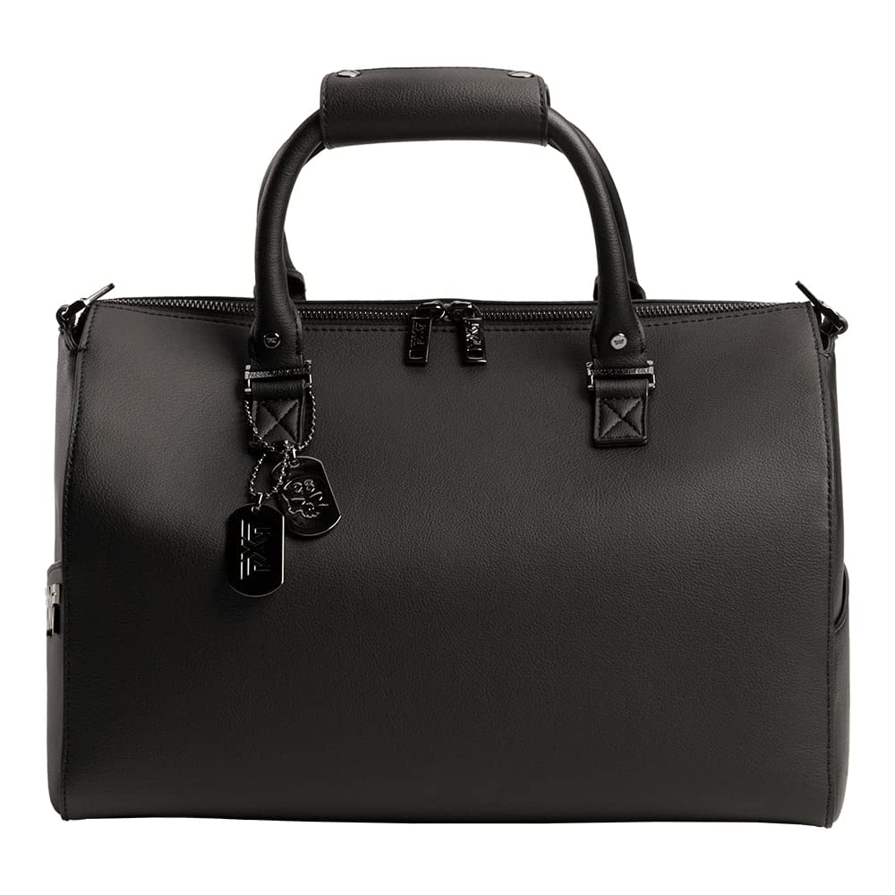 Premium PXG Signature Duffle Bag for Women - Black Luxury Vegan Cactus Leather Weekender with Top Handles & Adjustable Shoulder Strap - Perfect for Business Travel, Gym Workouts & Weekend Getaways
