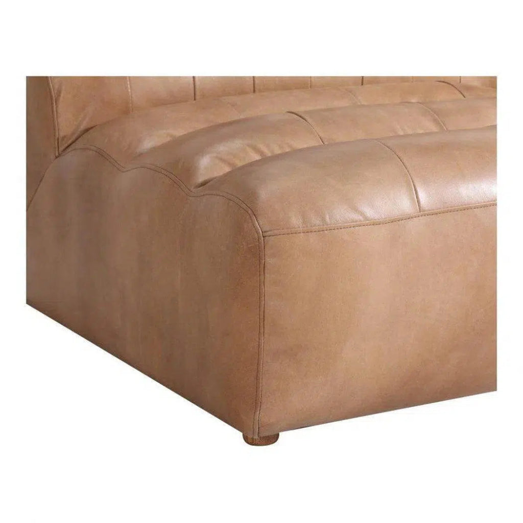 3PC Set Tan Leather Reversible Modular Sofa - Modern Sectional Couch for Living Room, Lounge & Office - Soft & Durable Faux Leather Sofa Set with Reversible Chaise