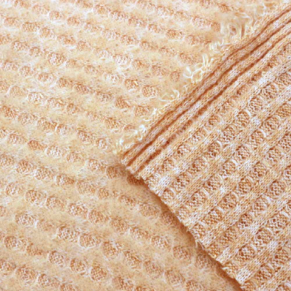 Toast Chambray Waffle Brush Poly Rayon Spandex Knit Fabric - Soft Stretch Textile for DIY Clothing, Home Decor & Craft Projects