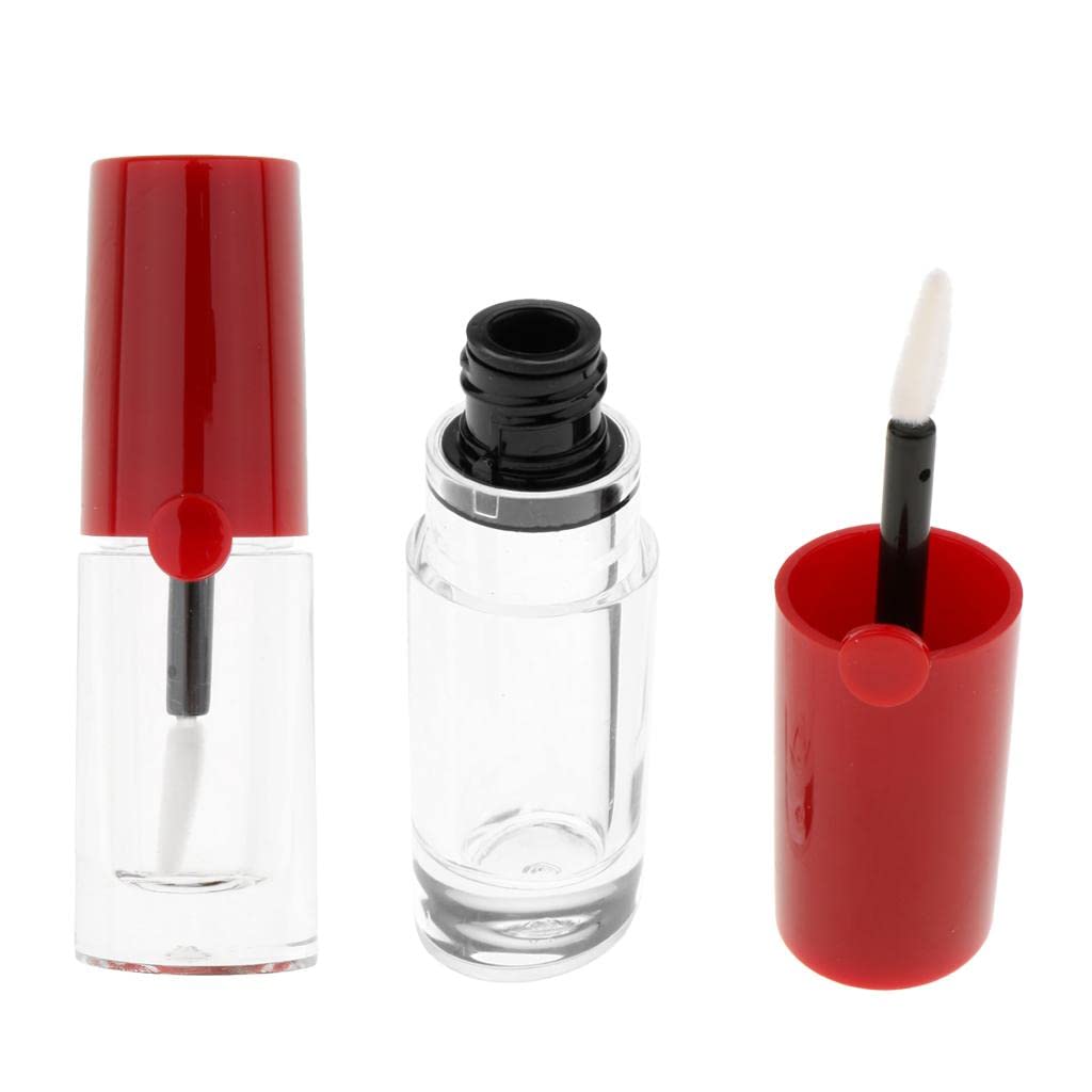 2x 5ML Empty Lip Gloss Tubes with Brush - DIY Lipstick Containers for Makeup Artists & Beauty Enthusiasts - Perfect for Custom Lip Gloss, Lip Balm & Cosmetic Storage