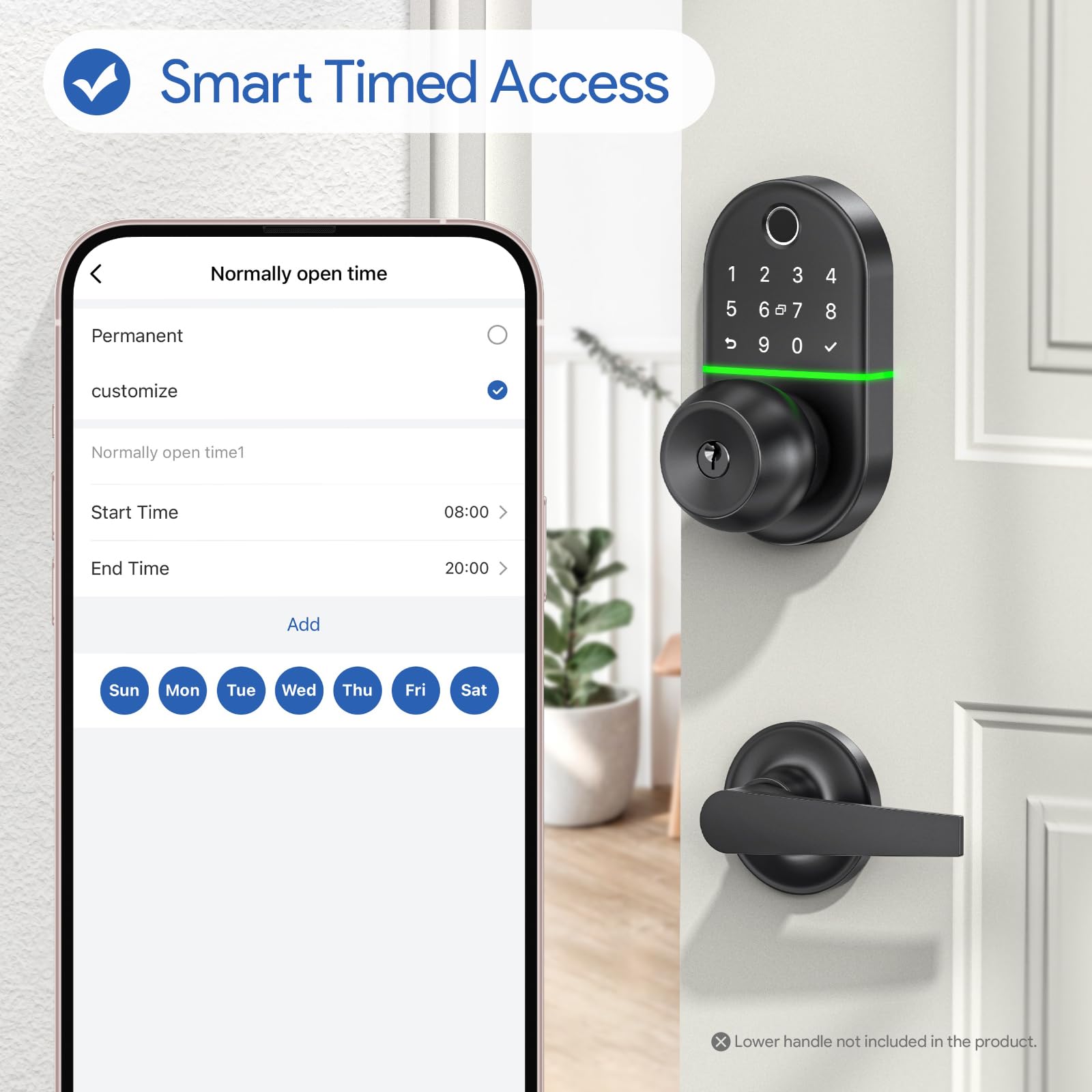 Smart Keyless Entry Door Knob - NICE DIGI Keypad Digital Lock with Fingerprint & Biometric Security | Easy DIY Installation for Home, Office & Rental Properties | Secure Front Door Access Solution