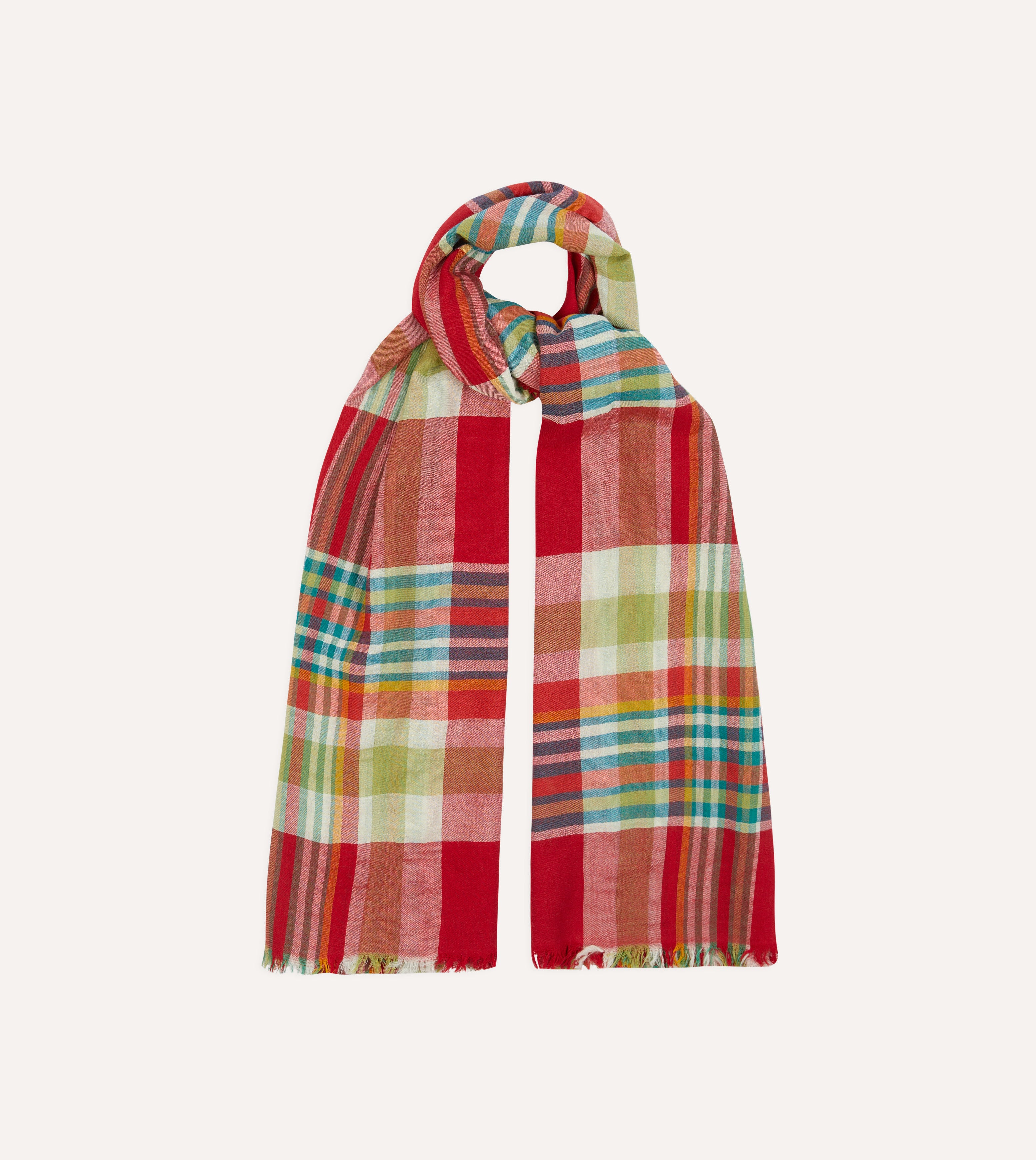 Red and Yellow Tartan Check Wool Scarf - Warm Plaid Winter Accessory for Men & Women - Perfect for Cold Weather, Outdoor Activities, and Fashion Styling