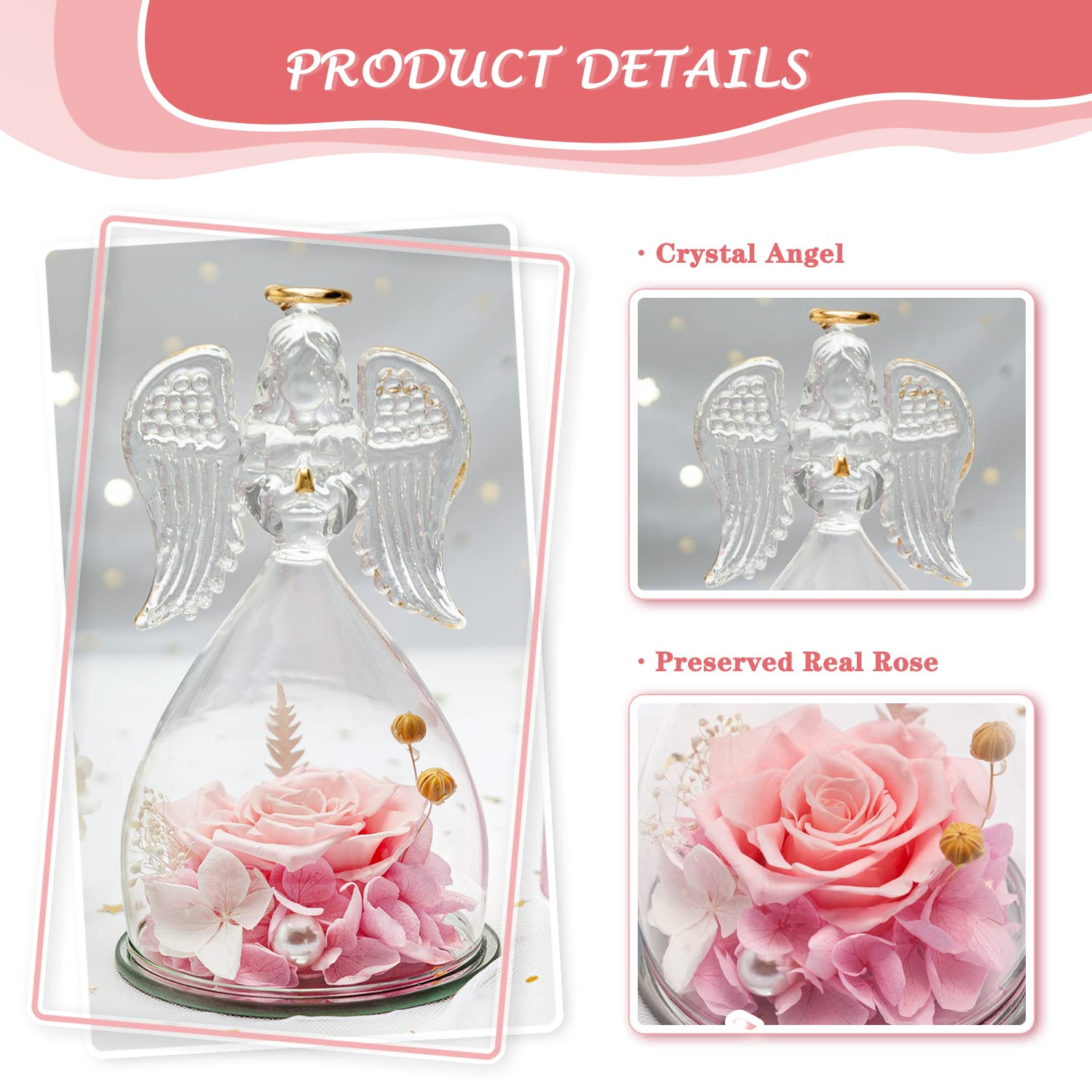 Eternal Preserved Roses in Glass Dome - Romantic Birthday Gift for Women, Wife, Mom, Grandma | Valentine's Day, Wedding, Mother's Day Present | Perfect for Home Decor, Anniversary Surprise & Special Occasions