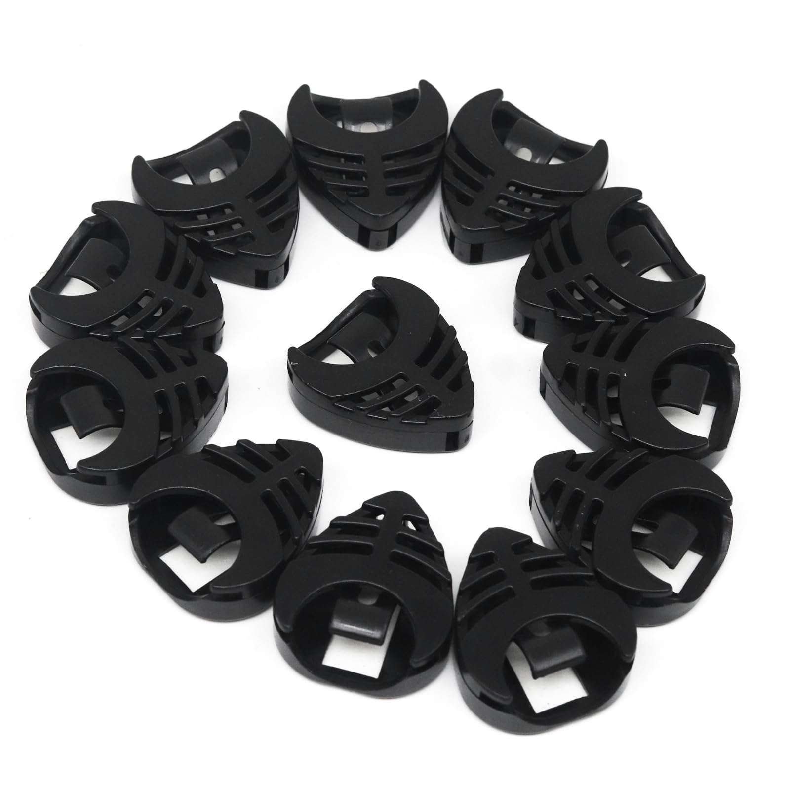 12-Pack Guitar Pick Holder with Adhesive Back & Spring - Stick-On Plastic Pick Case for Bass, Ukulele, Acoustic Guitar - Perfect for Musicians, Guitarists & Music Lovers On-The-Go
