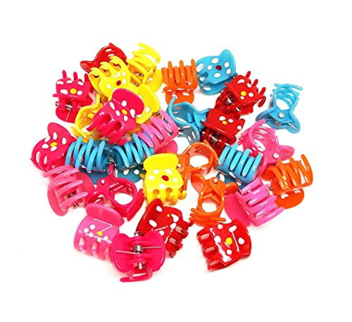Trendy Mini Plastic Claw Hair Clips for Girls - 30 Pack Small Braid Clutchers (2cm) - Perfect for School, Parties & Daily Hair Styling