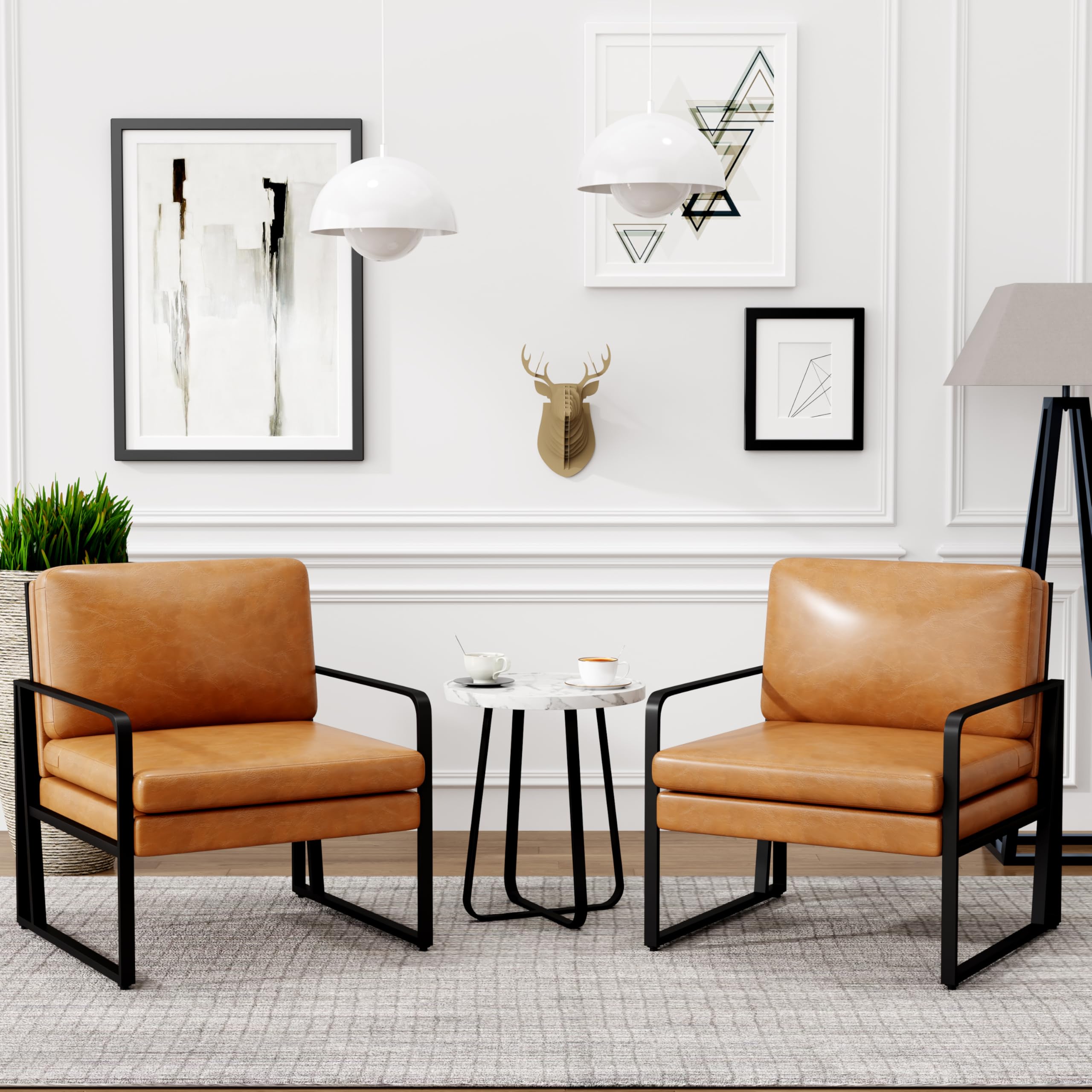 ALISH Modern Upholstered Accent Chair with Metal Legs - Linen Armchair for Living Room, Bedroom & Reading Nook - Comfortable Lounge Chair for Home Decor