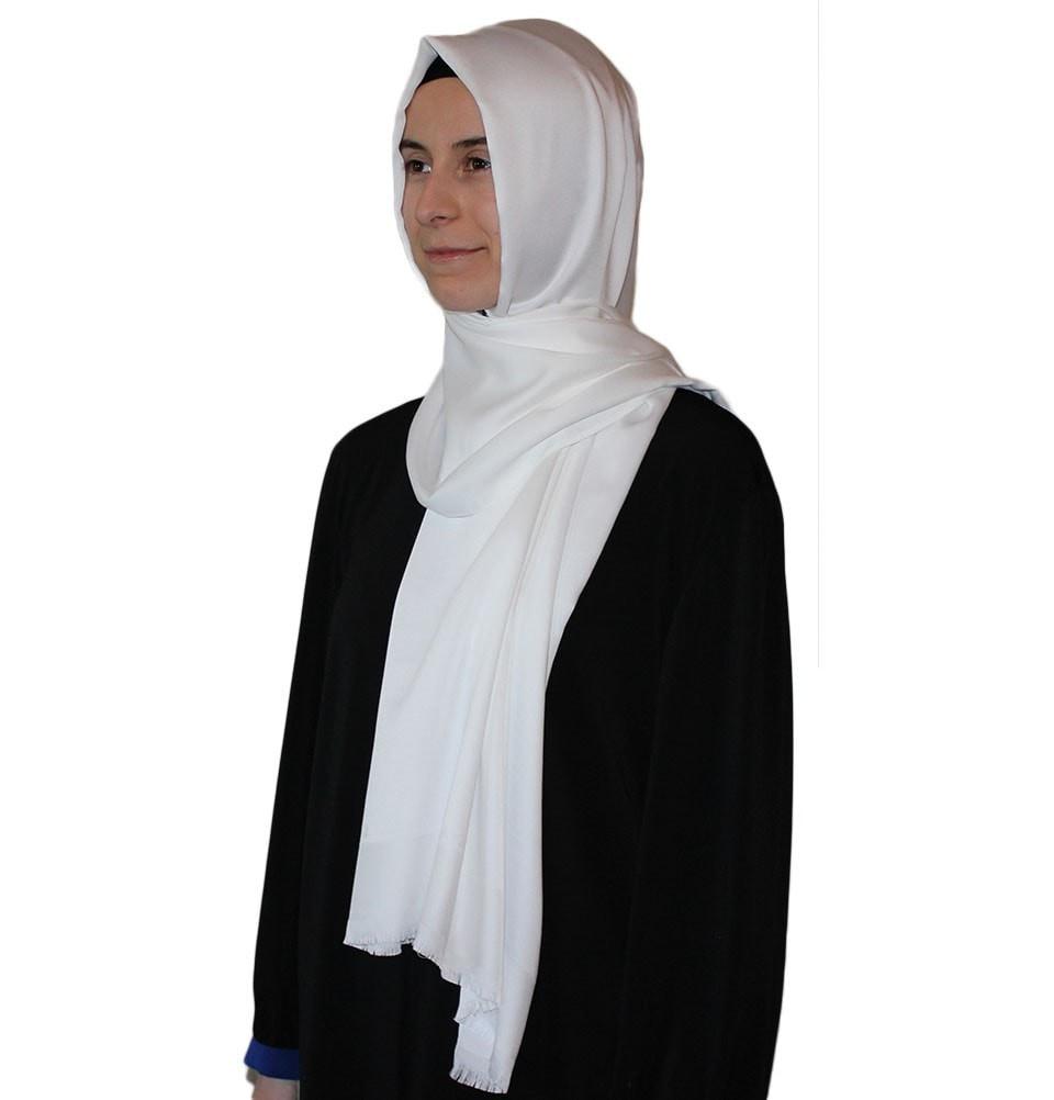 Aker Solid Shawl 1002SLK 913 White - Elegant Women's Winter Scarf for Office, Party & Casual Wear - Soft & Warm Fashion Accessory