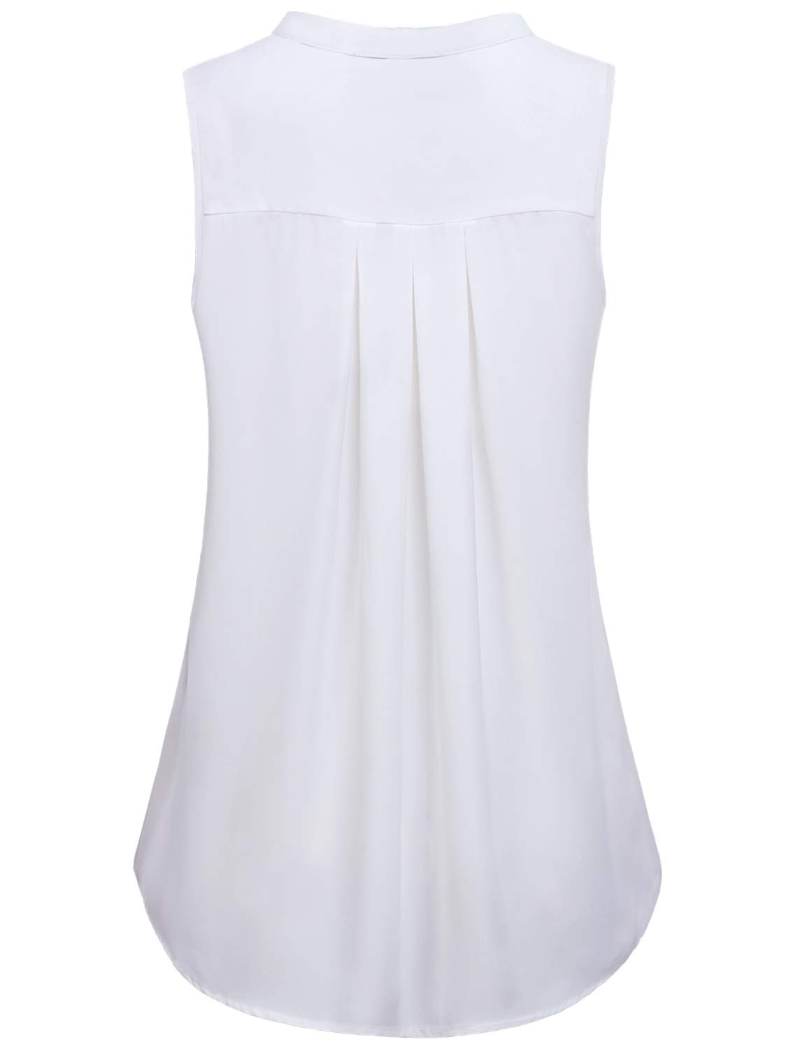 Women's Notch V-Neck Sleeveless Chiffon Blouse - Flowy Summer Top for Work, Party & Casual Wear