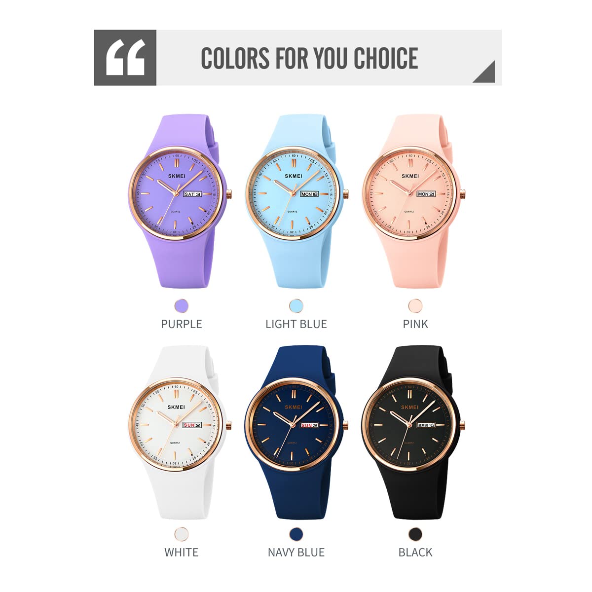 SKMEI Women's Sports Watch - Waterproof Big Face Analog Quartz for Casual & Active Wear