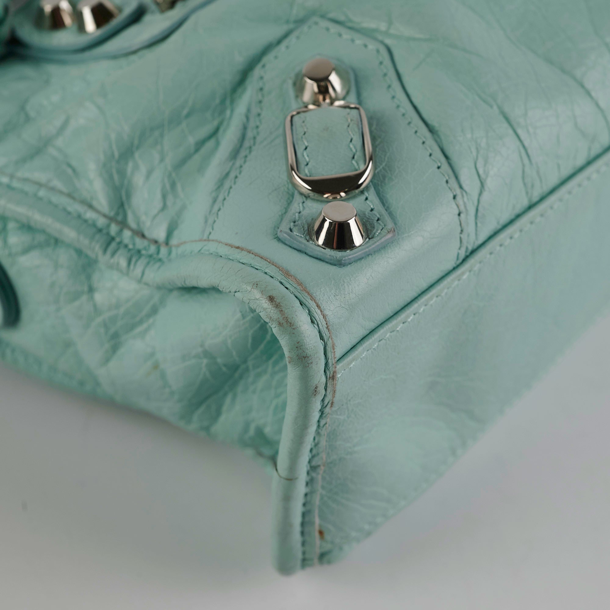 Balenciaga Classic Mini City Blue Tote Bag for Women - Luxury Leather Handbag for Daily Use, Travel & Shopping