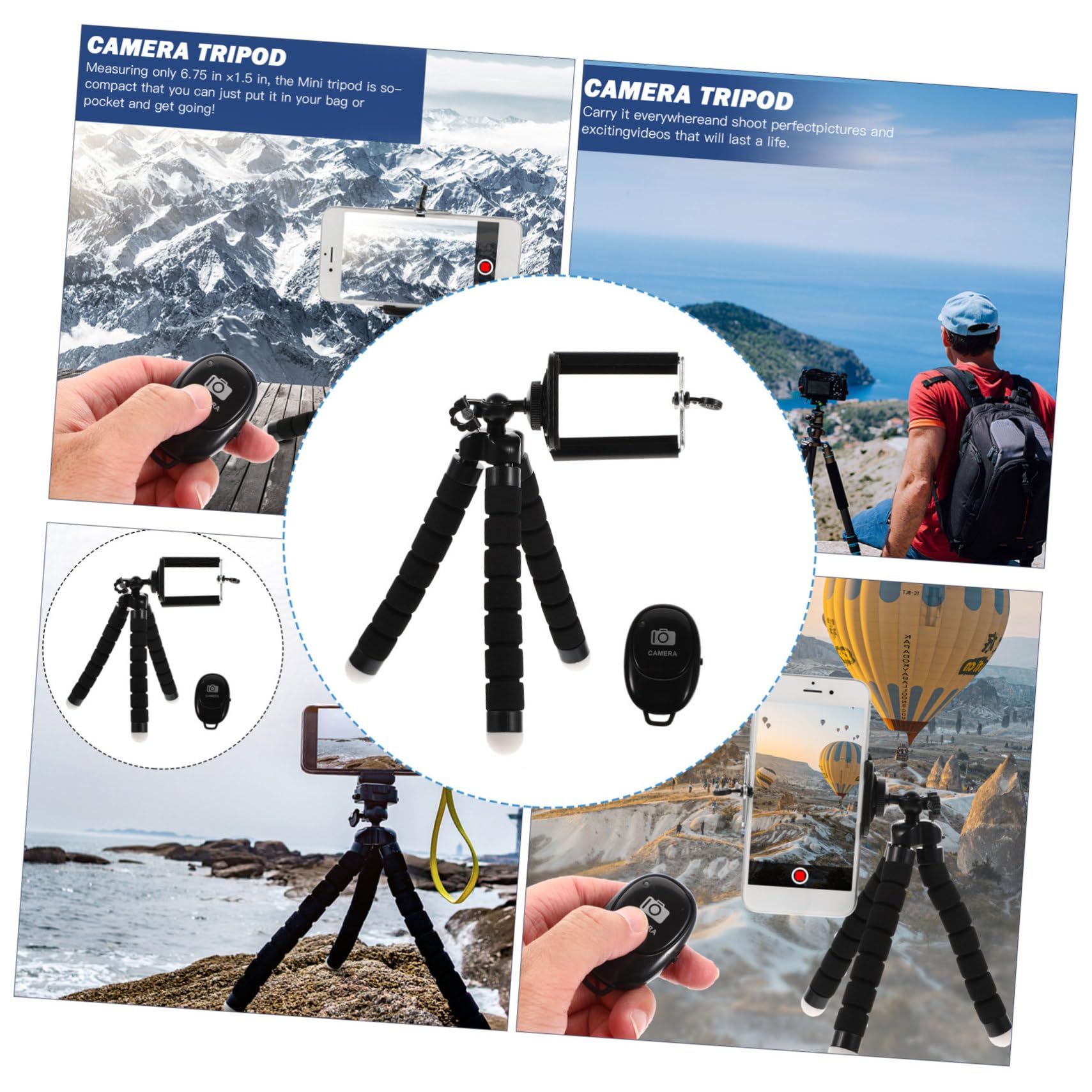 Homoyoyo 2 Pack Adjustable Phone Tripod Stand - Portable Stainless Steel Kickstand for Smartphones, Trumpet & Camera Mount | Perfect for Vlogging, Live Streaming & Hands-Free Video Calls