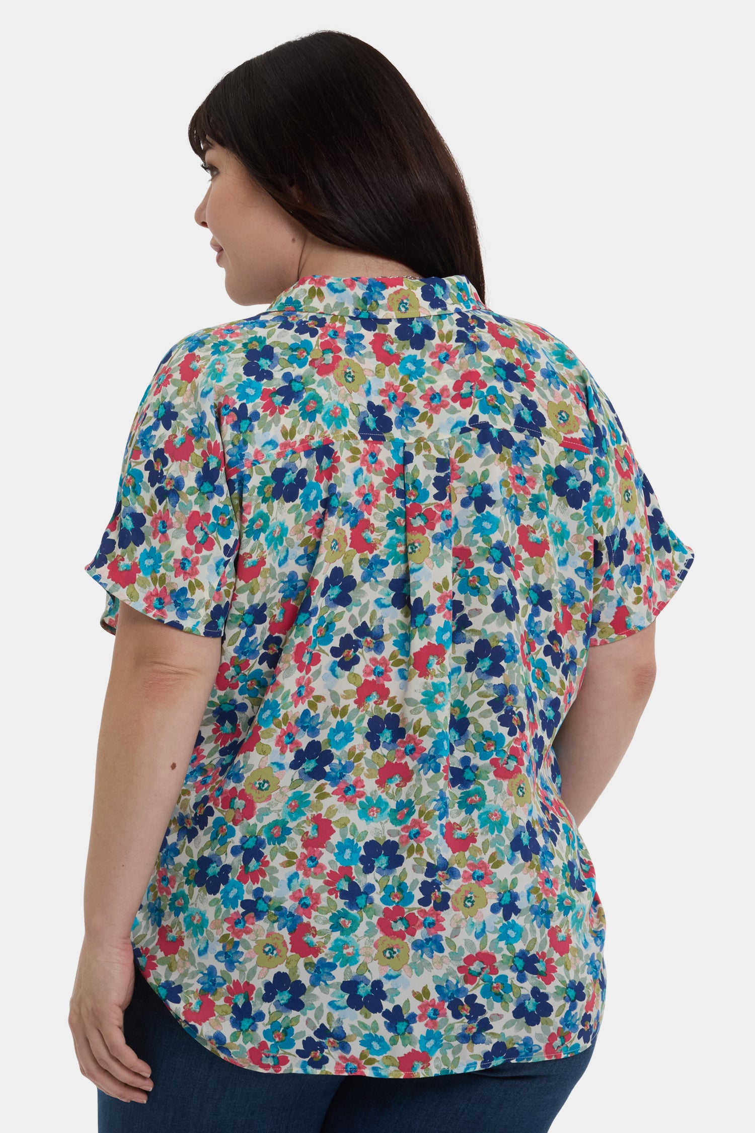 Becky Plus Size Short Sleeve Blouse for Women - Flowy Casual Top with V-Neck | Perfect for Office, Date Night & Summer Outfits