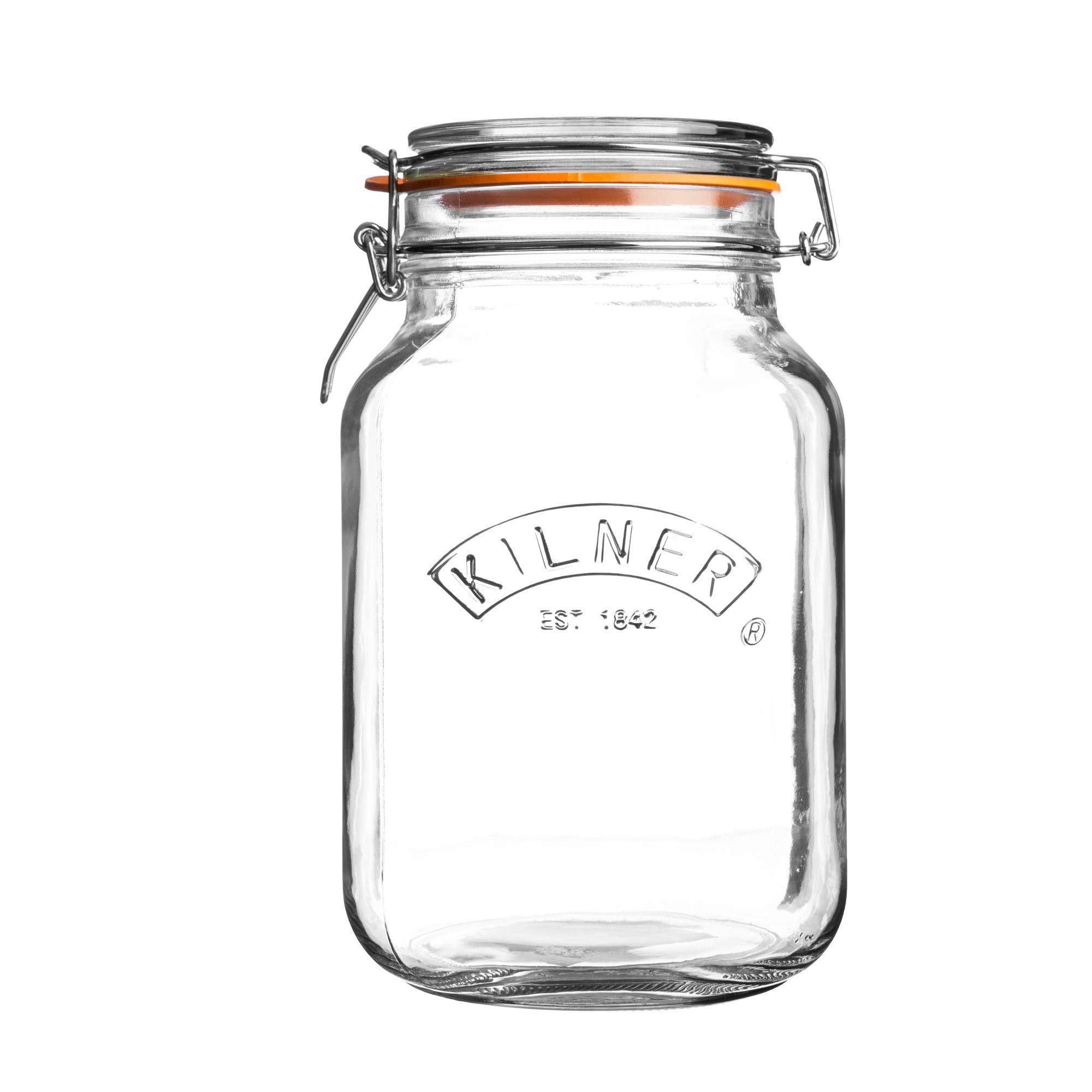 Kilner 2L Square Swing Top Glass Jar - Airtight Seal for Food Storage, Perfect for Pickling, Canning, and Pantry Organization | Ideal for Kitchen, Home Brewing & DIY Crafts