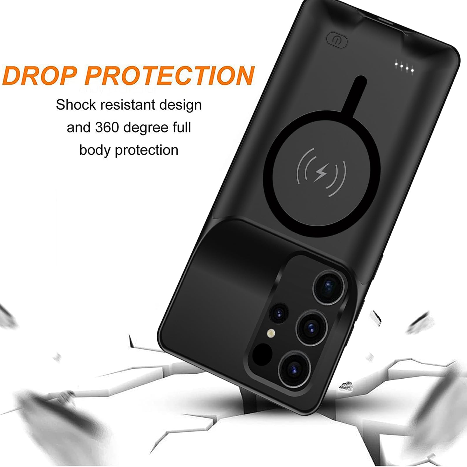 Galaxy S25 Ultra Battery Case - 12000mAh High Capacity Rechargeable Protective Charging Case with Wireless Charging & CarPlay Support | Extended Power for Travel, Work & Outdoor Activities (6.9 inch Compatible)