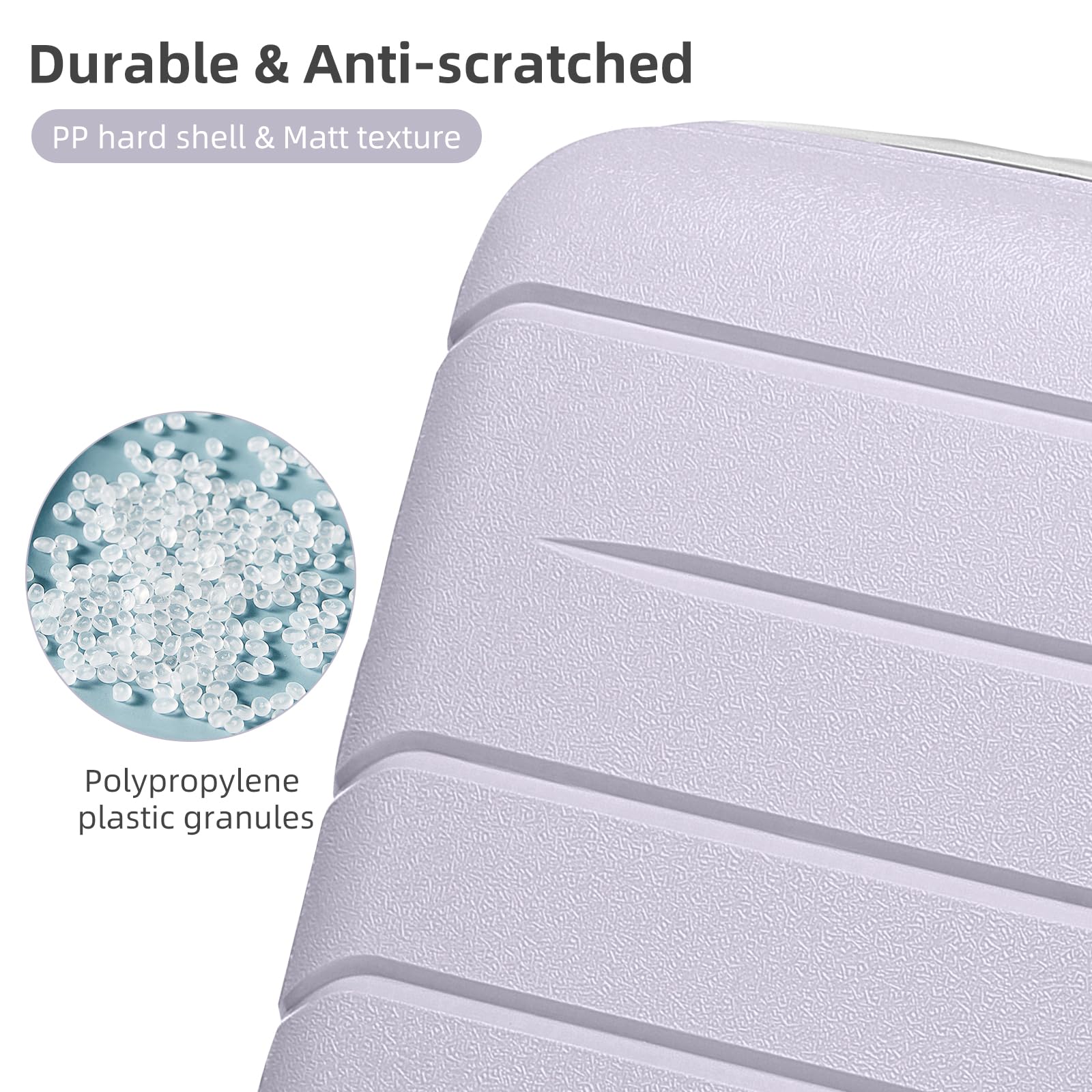 Lavender 20-Inch Hard Shell Carry On Luggage Set for Women - 3-Piece Spinner Wheel Suitcase with TSA Lock (22x14x9 Inches) Airline Approved - Perfect for Business Travel, Weekend Getaways & Family Vacations