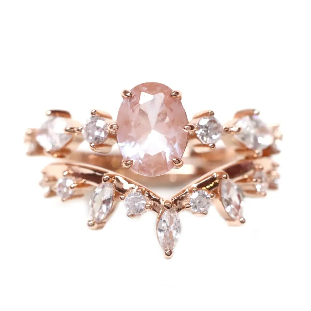Eleanor Ring Set - Elegant Stackable Rings for Women, Sterling Silver & Cubic Zirconia Jewelry - Perfect for Weddings, Anniversaries & Everyday Wear