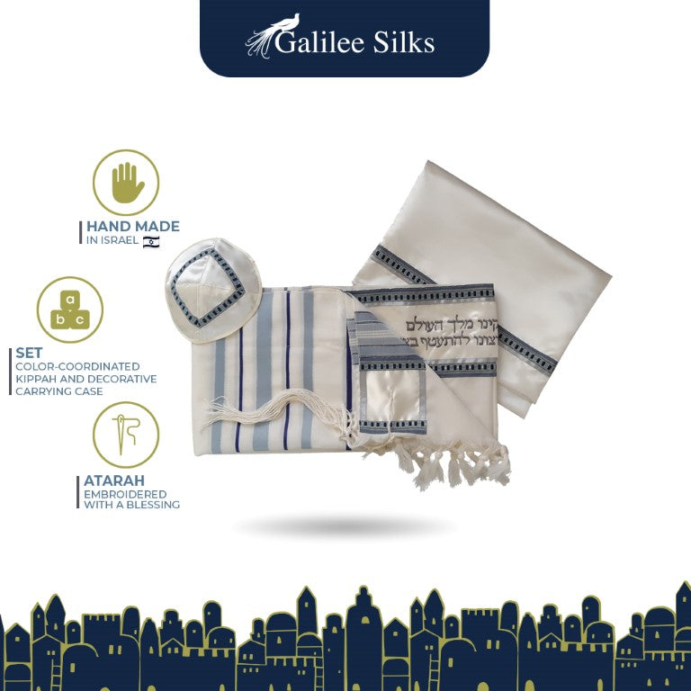 Classic Peace Tallit for Men - Premium Jewish Prayer Shawl with Tzitzit - Perfect for Synagogue, Bar Mitzvah & Religious Ceremonies