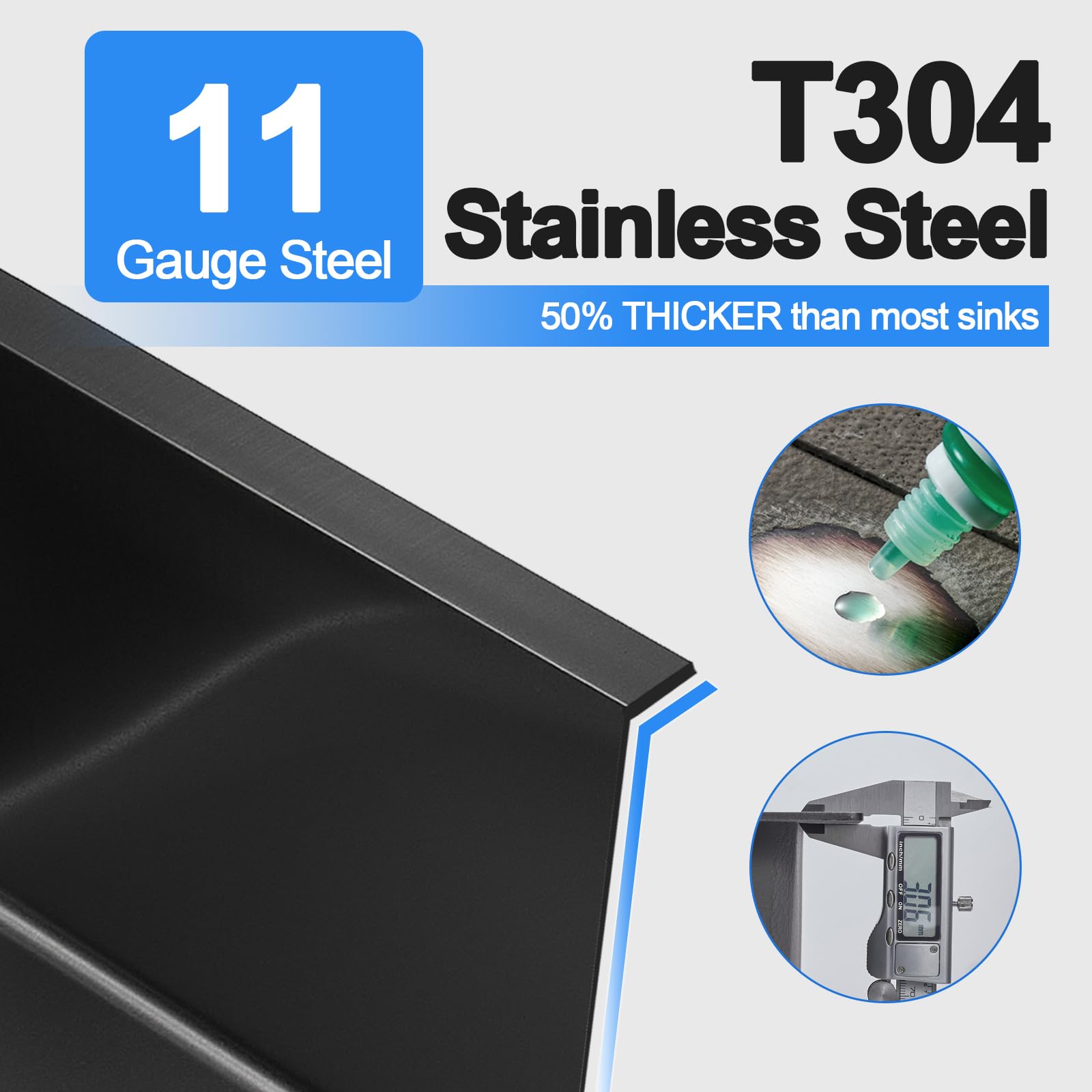 22 x 18 Inch Drop-in Kitchen Sink - 9
