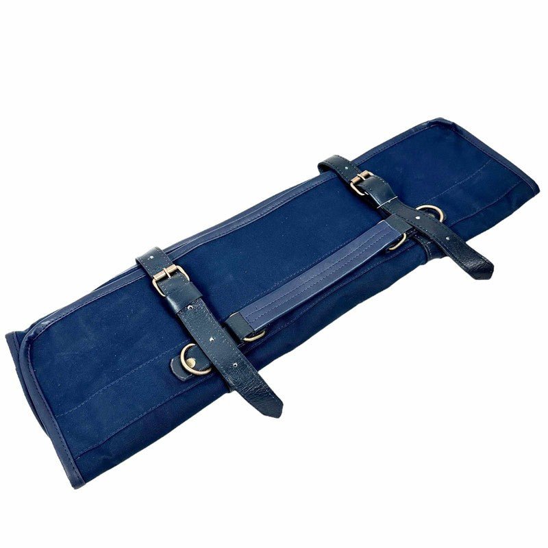 Tokushu Knife Professional Navy Blue Canvas Knife Roll - Perfect for Chefs, Culinary Students & Home Cooks - Durable & Stylish Knife Storage & Transport Case for Kitchen Tools
