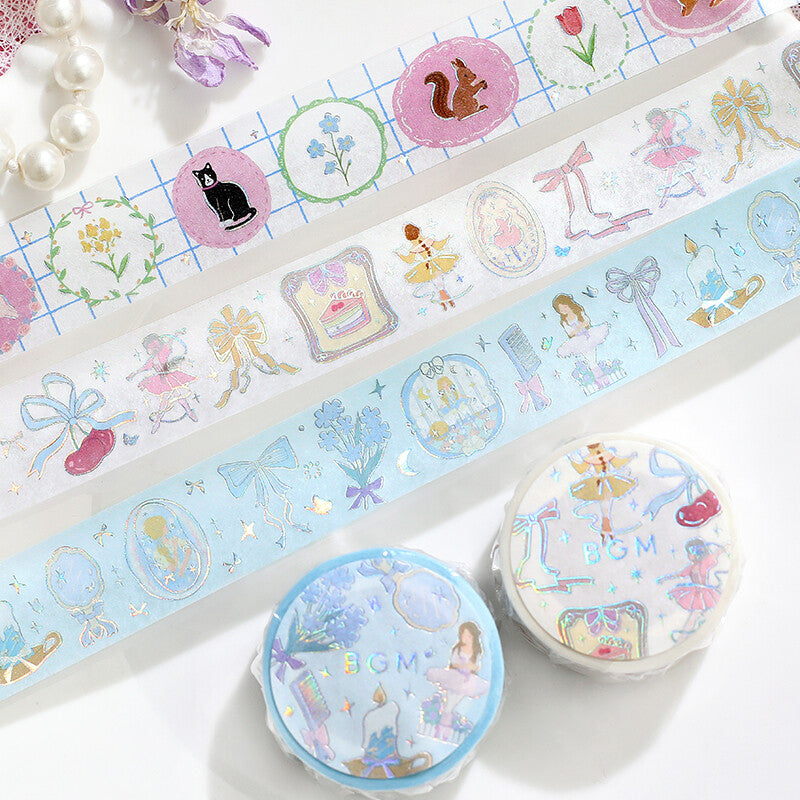 Elegant Ballerina Washi Tape for Scrapbooking, Journaling & DIY Crafts - Decorative Japanese Paper Tape for Gift Wrapping, Bullet Journals & Planner Decorations