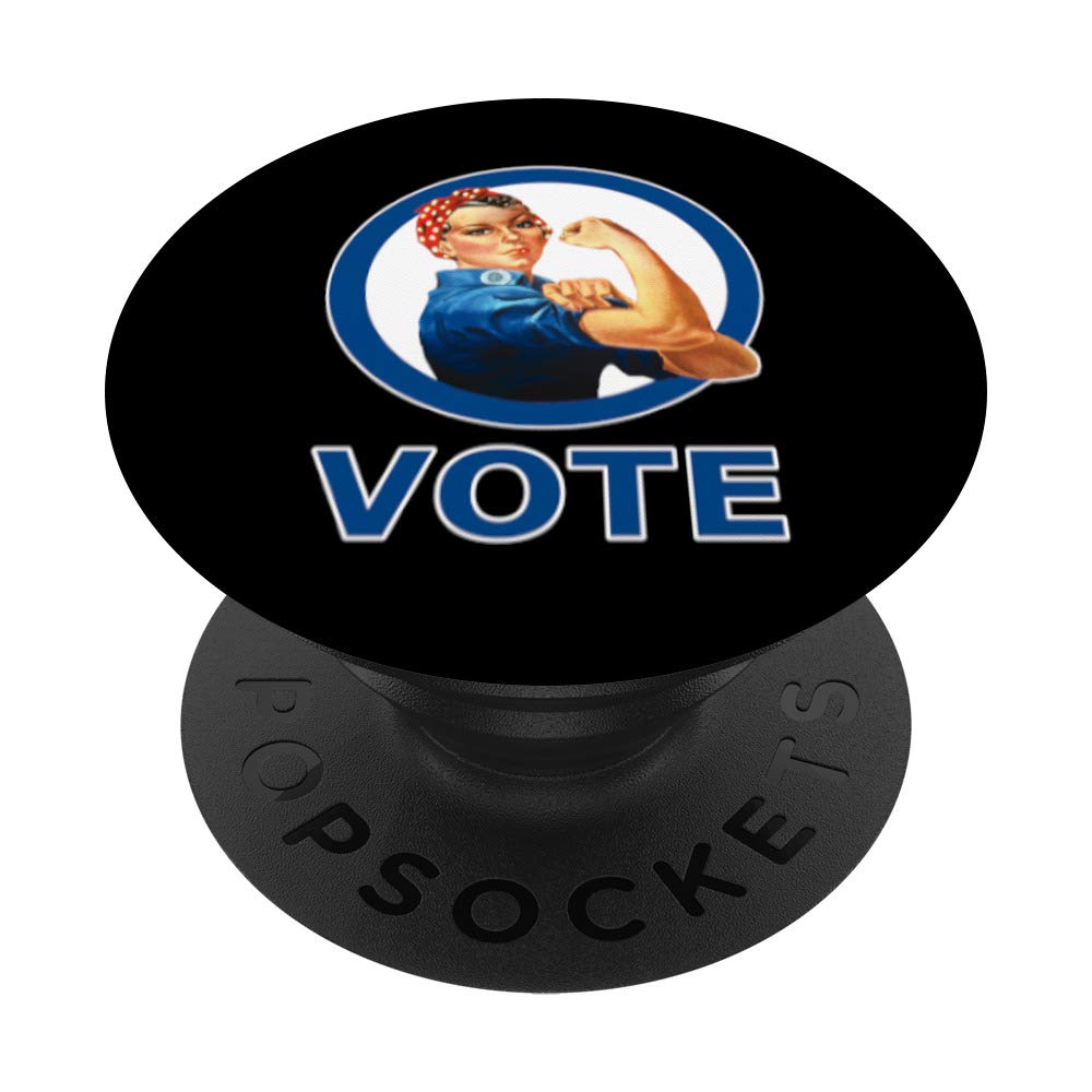Rosie the Riveter Blue Democrat Political PopSockets PopGrip - Swappable Phone & Tablet Grip for Political Campaigns, Voting, and Activism | Perfect for Phones, Tablets, and Mobile Devices
