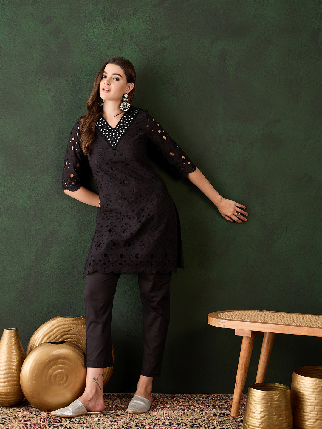 Stylish Black Ready-Made Pant Suit with Elegant Embroidery - Perfect for Weddings, Parties & Formal Events