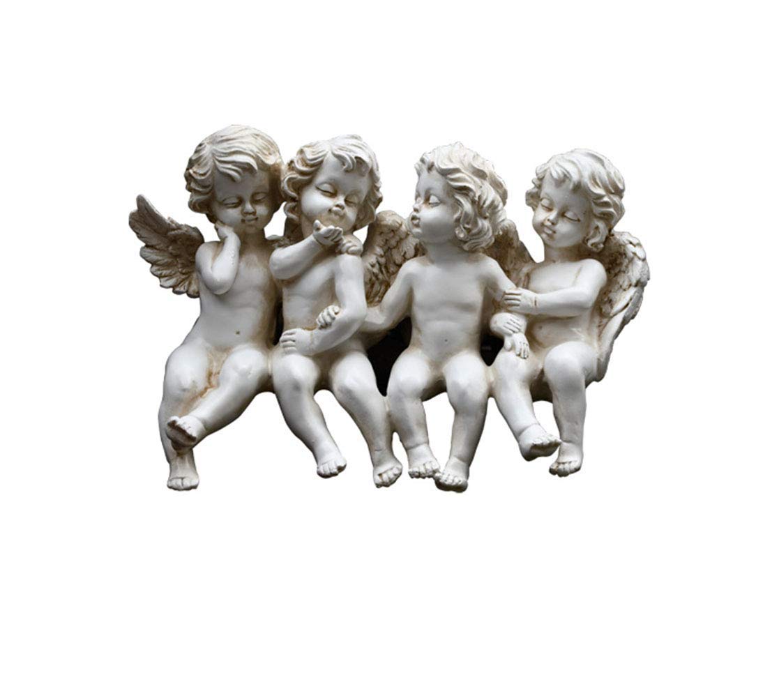 LIUSHI Small Angel Garden Statue - Resin Outdoor Decor, Vintage Angel Sculpture for Garden, Balcony & Patio - Perfect for Fairy Gardens, Wedding Decor & Home Decoration